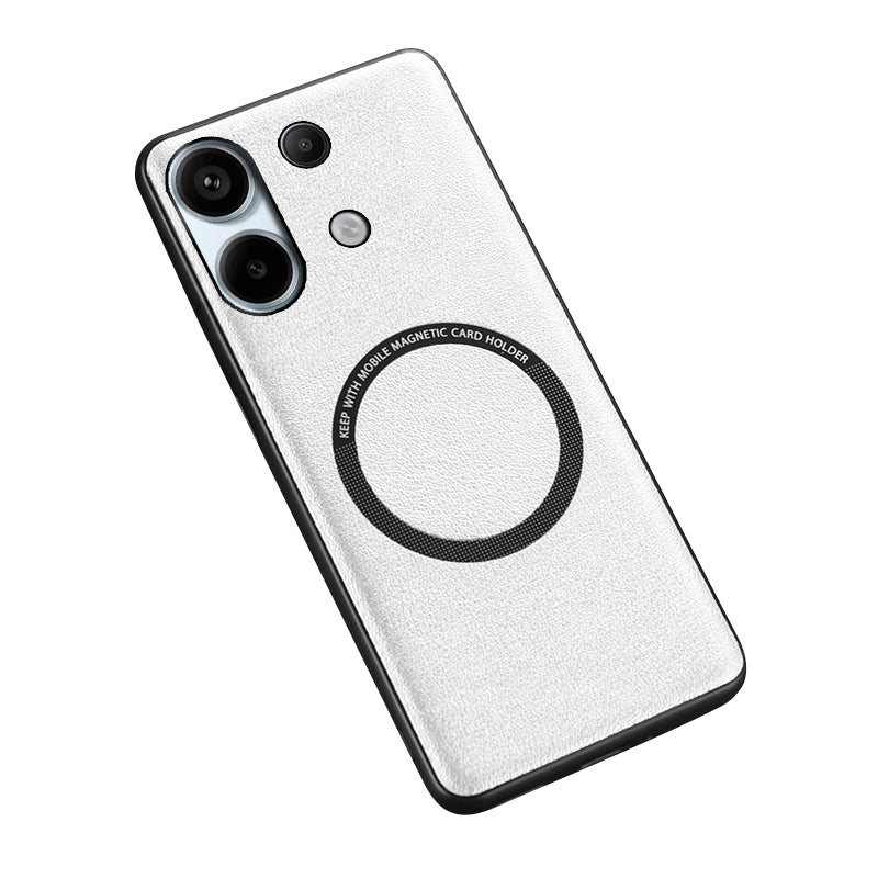 For Xiaomi Redmi Note 13 4G Magnetic Case PU Leather Coated TPU Phone Cover