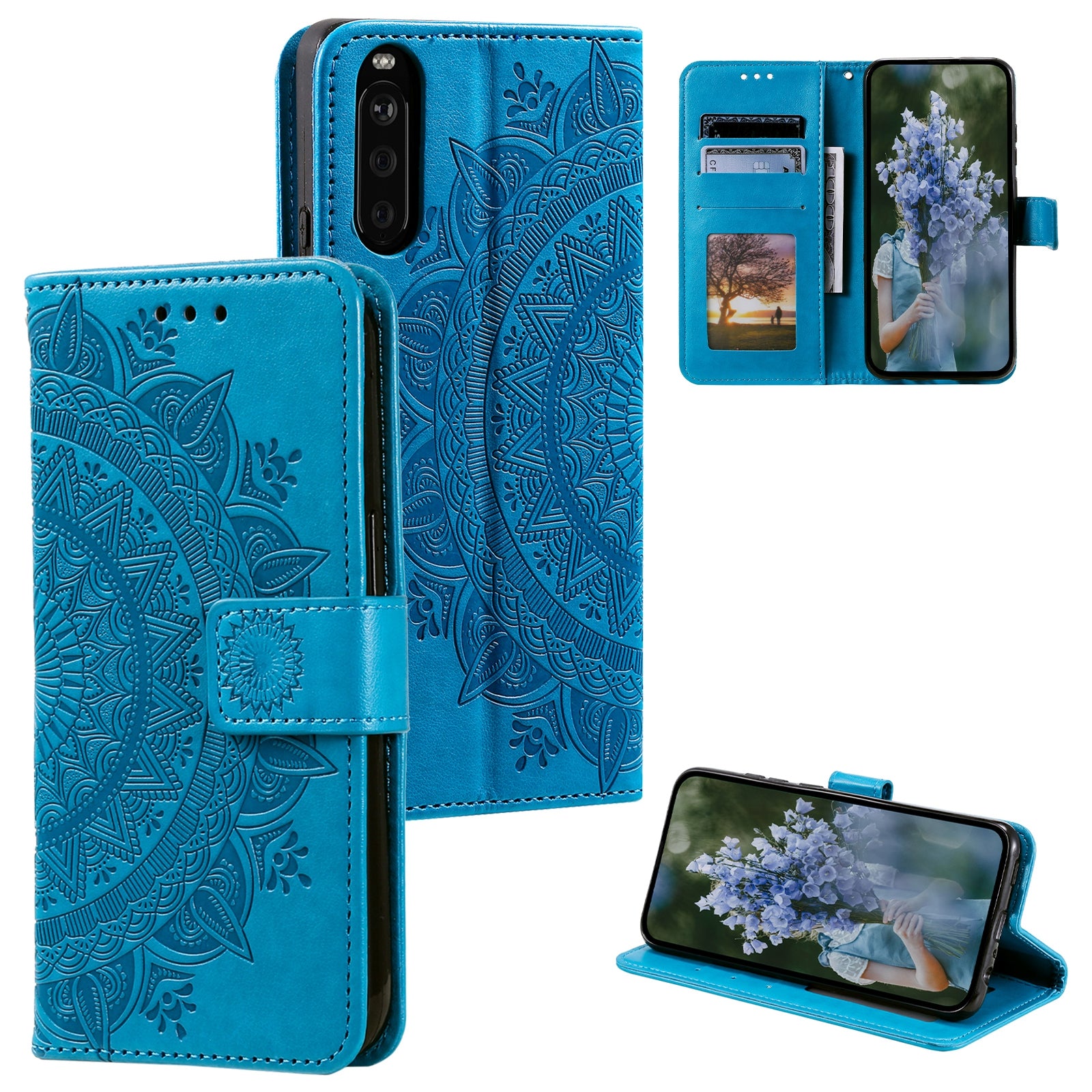 For Sony Xperia 10 VI Case Mandala Flower Imprinted Flip Stand Phone Cover