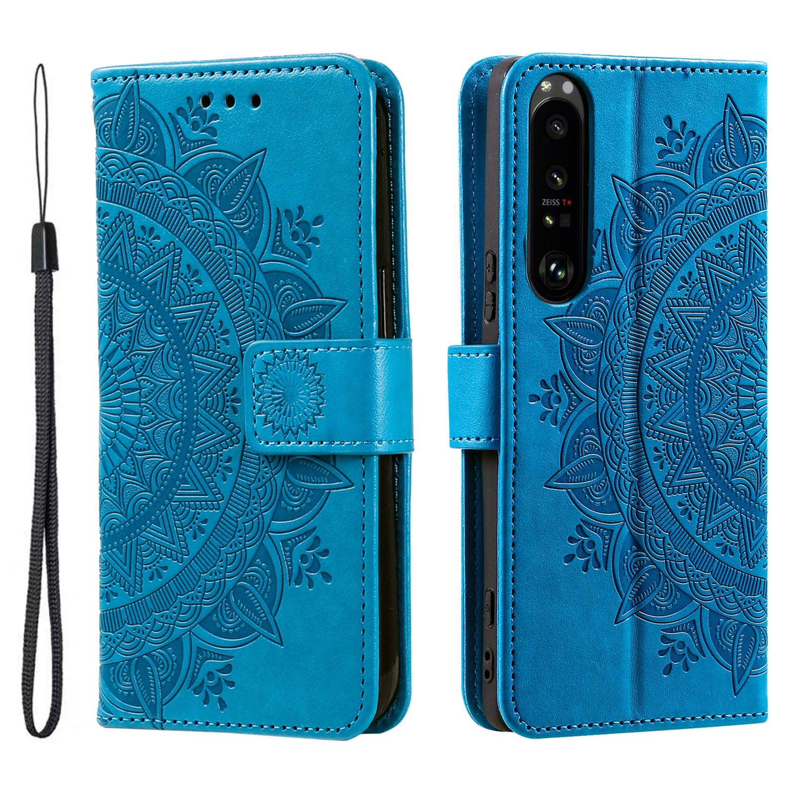 For Sony Xperia 1 VI Leather Case Mandala Flower Imprinted Folio Phone Cover