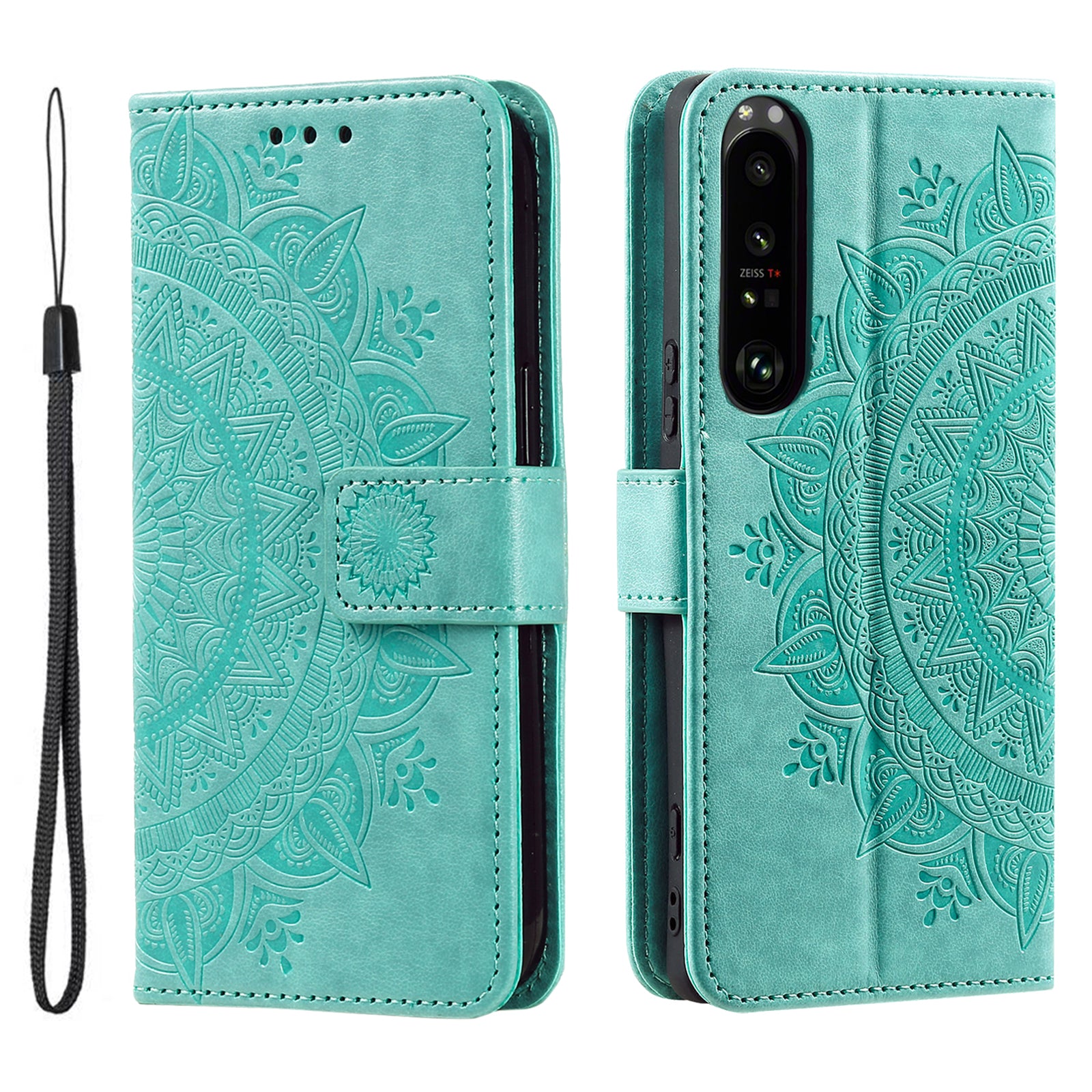 For Sony Xperia 1 VI Leather Case Mandala Flower Imprinted Folio Phone Cover
