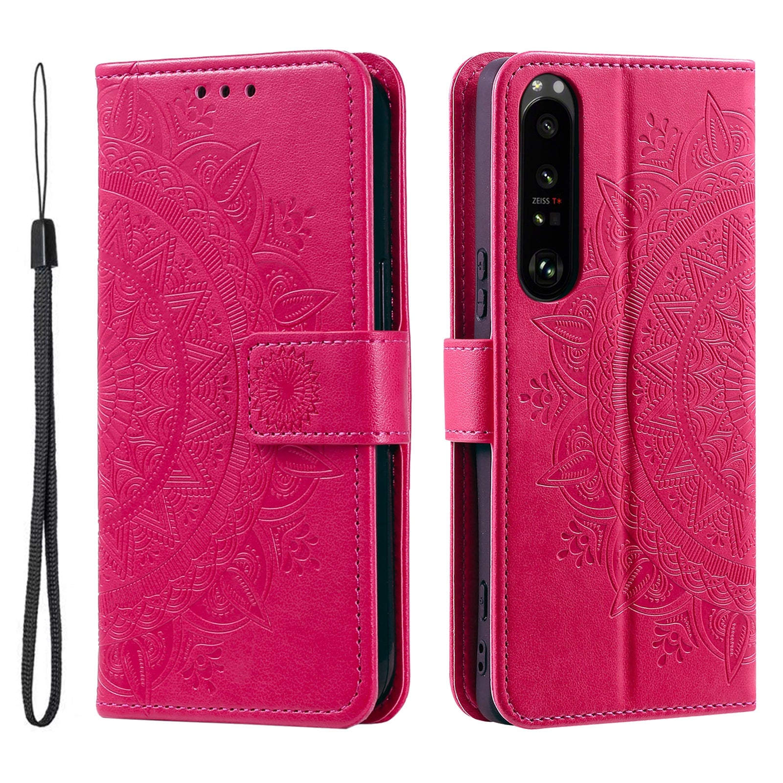 For Sony Xperia 1 VI Leather Case Mandala Flower Imprinted Folio Phone Cover