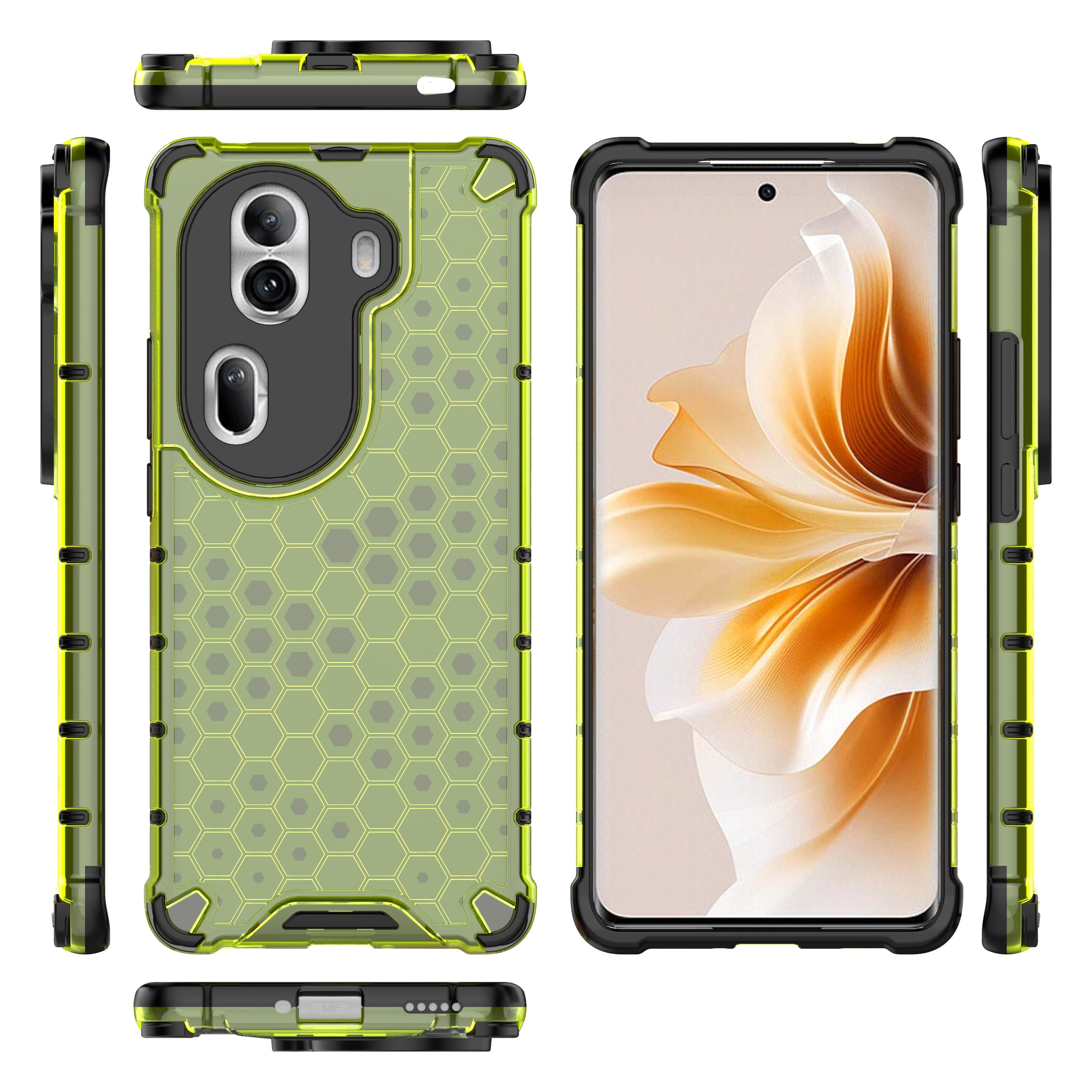 For Oppo Reno11 Pro 5G (Global) Case TPU+PC Back Phone Cover with Honeycomb Design
