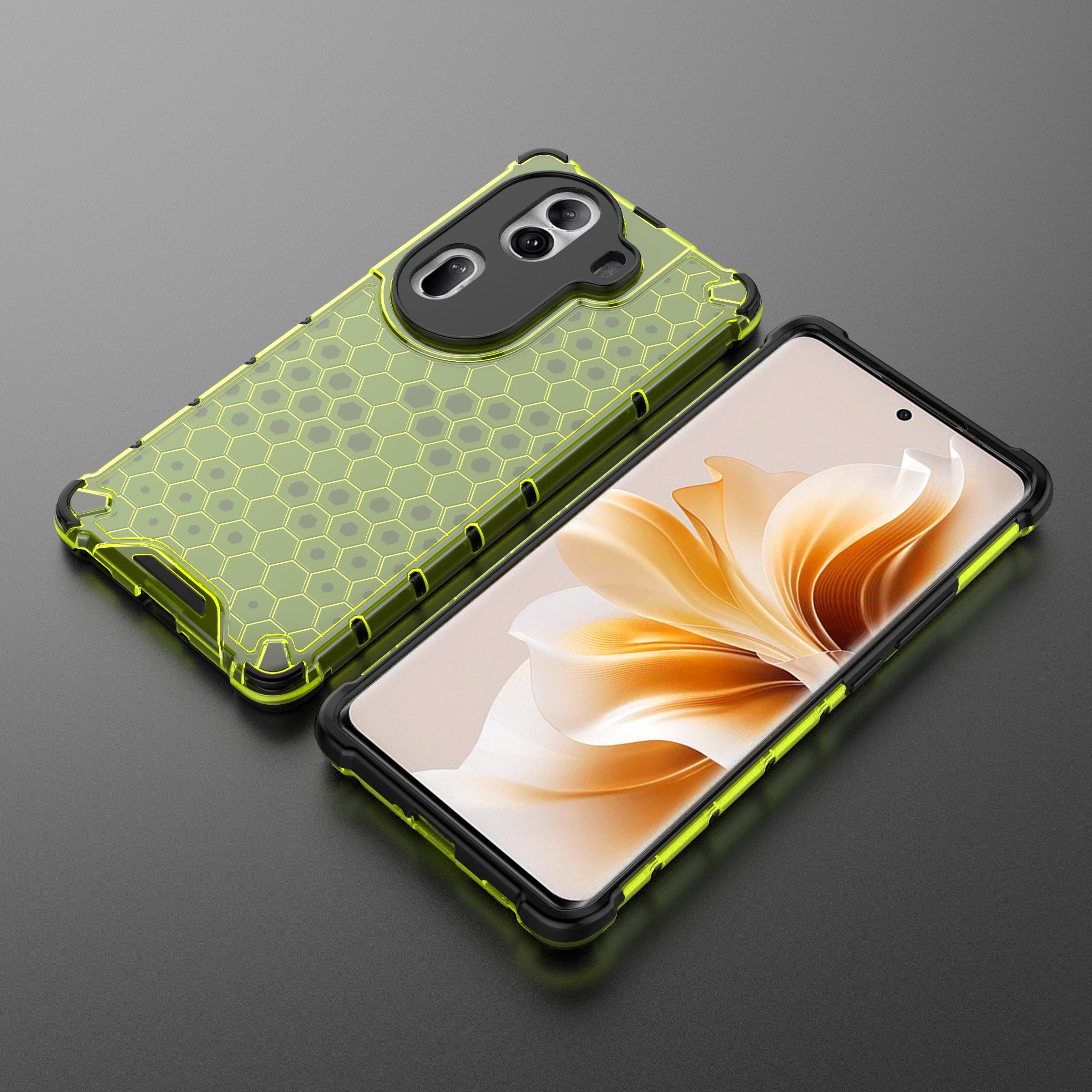 For Oppo Reno11 Pro 5G (Global) Case TPU+PC Back Phone Cover with Honeycomb Design