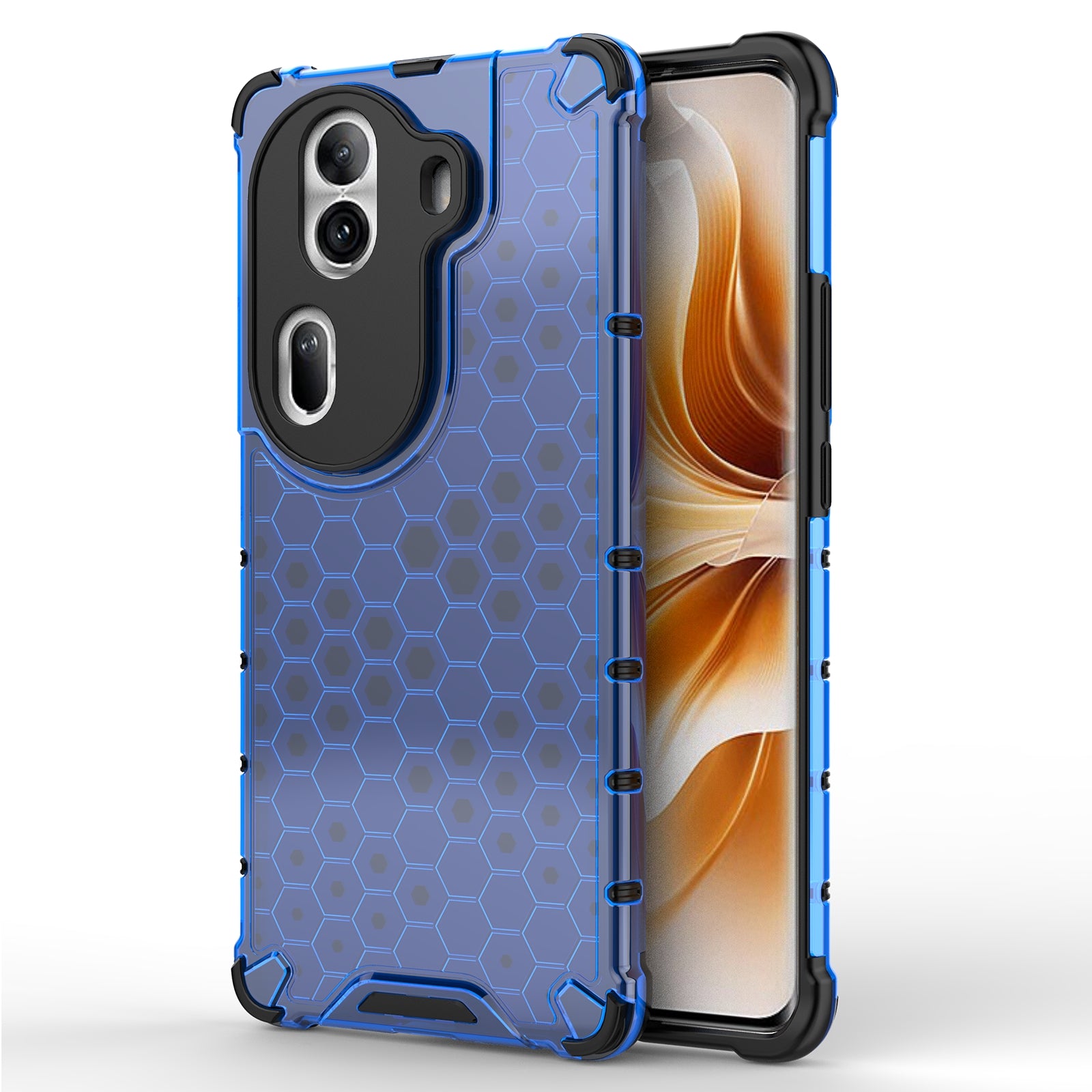For Oppo Reno11 Pro 5G (Global) Case TPU+PC Back Phone Cover with Honeycomb Design