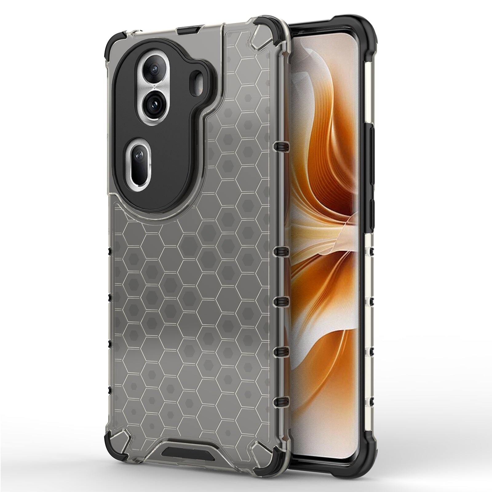 For Oppo Reno11 Pro 5G (Global) Case TPU+PC Back Phone Cover with Honeycomb Design