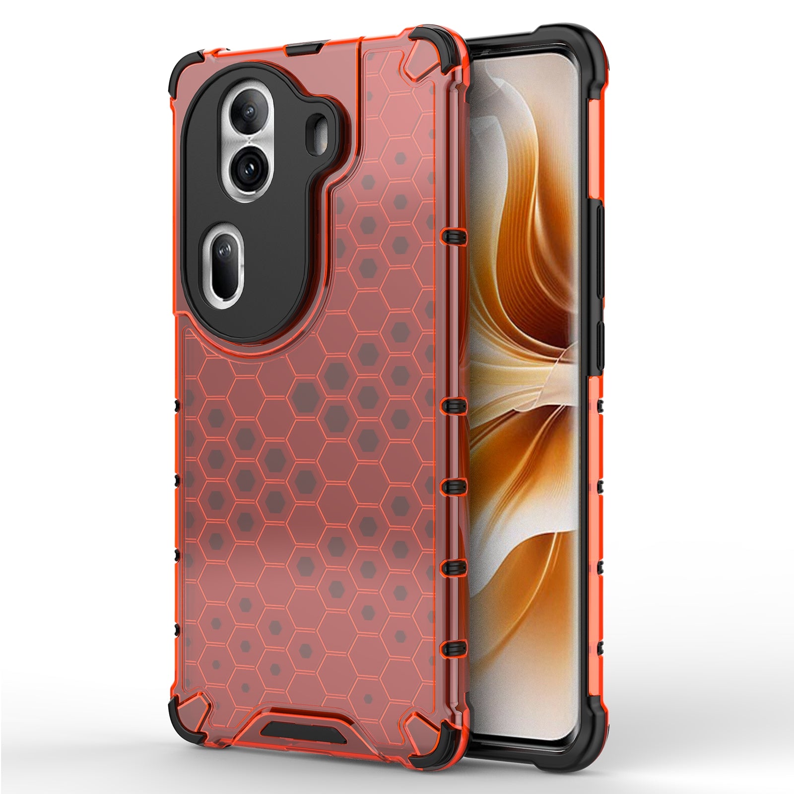 For Oppo Reno11 Pro 5G (Global) Case TPU+PC Back Phone Cover with Honeycomb Design