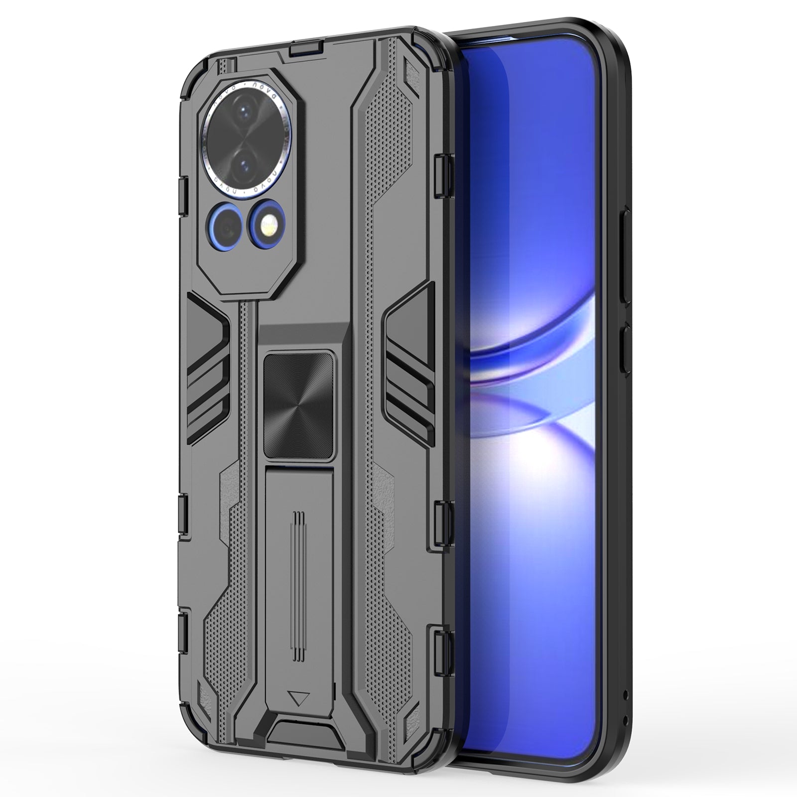 For Huawei nova 12 5G Case PC + TPU Scratch-proof Phone Cover with Foldable Kickstand