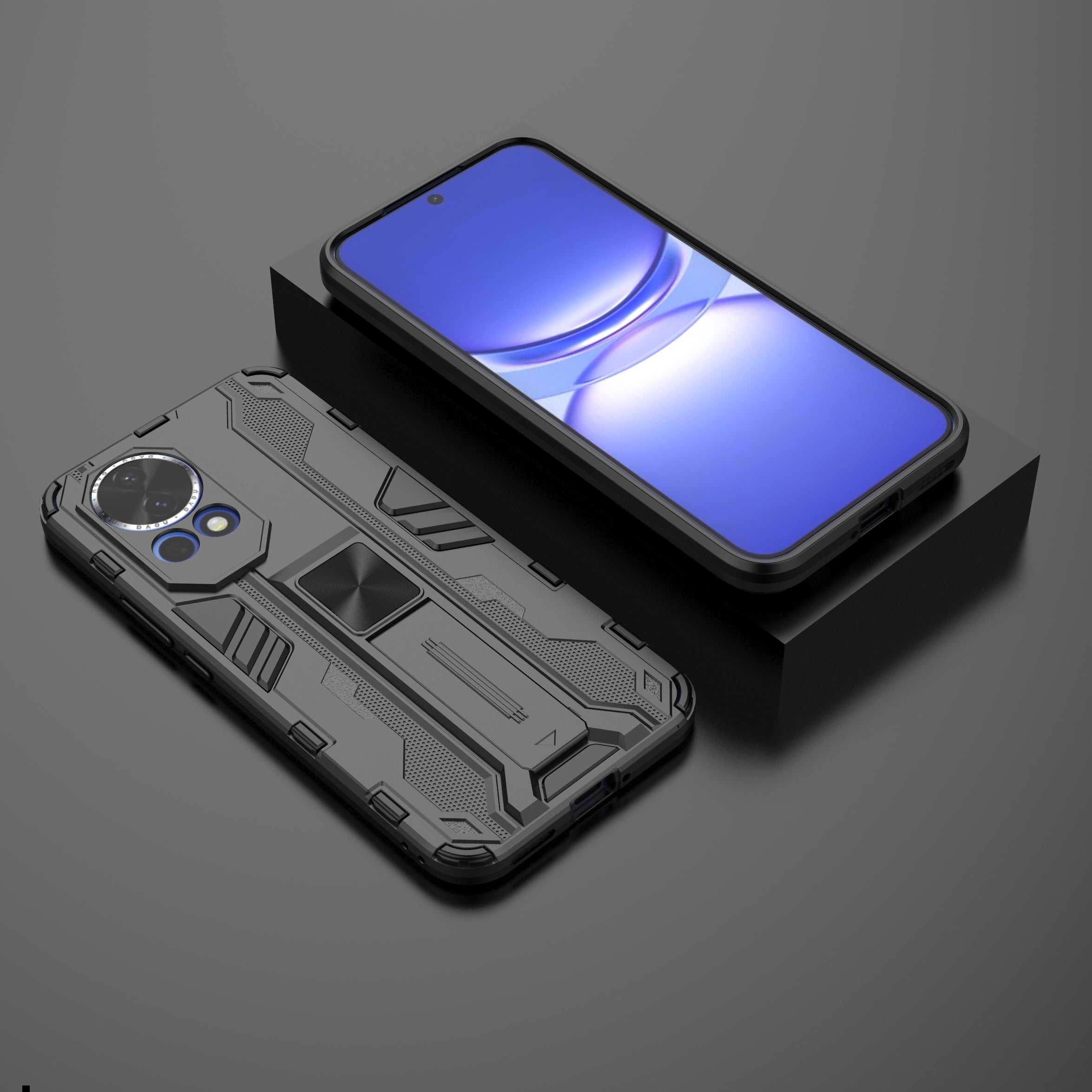 For Huawei nova 12 5G Case PC + TPU Scratch-proof Phone Cover with Foldable Kickstand