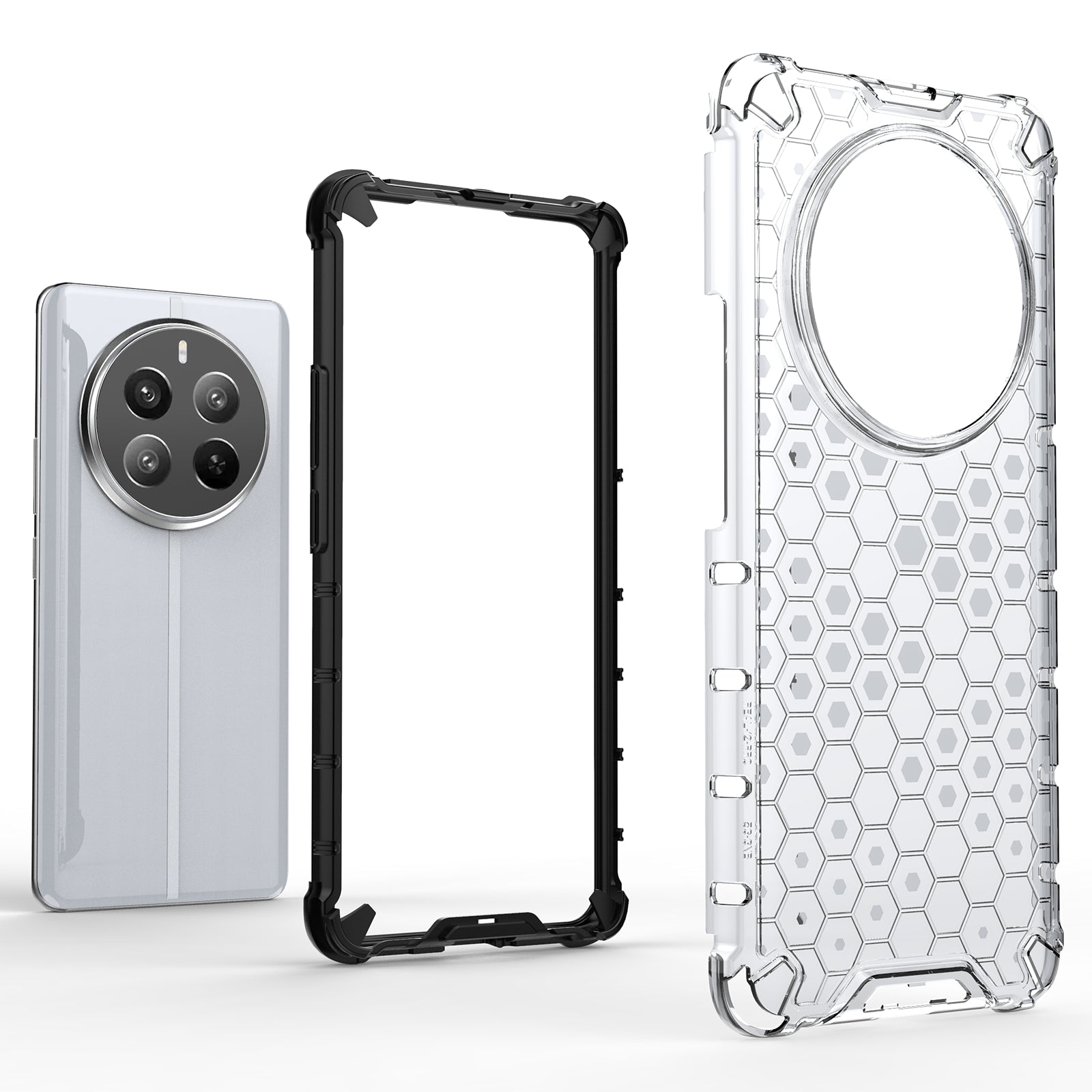For Realme 12 Pro 5G / 12 Pro+ 5G Case Honeycomb Design TPU+PC Smart Phone Cover