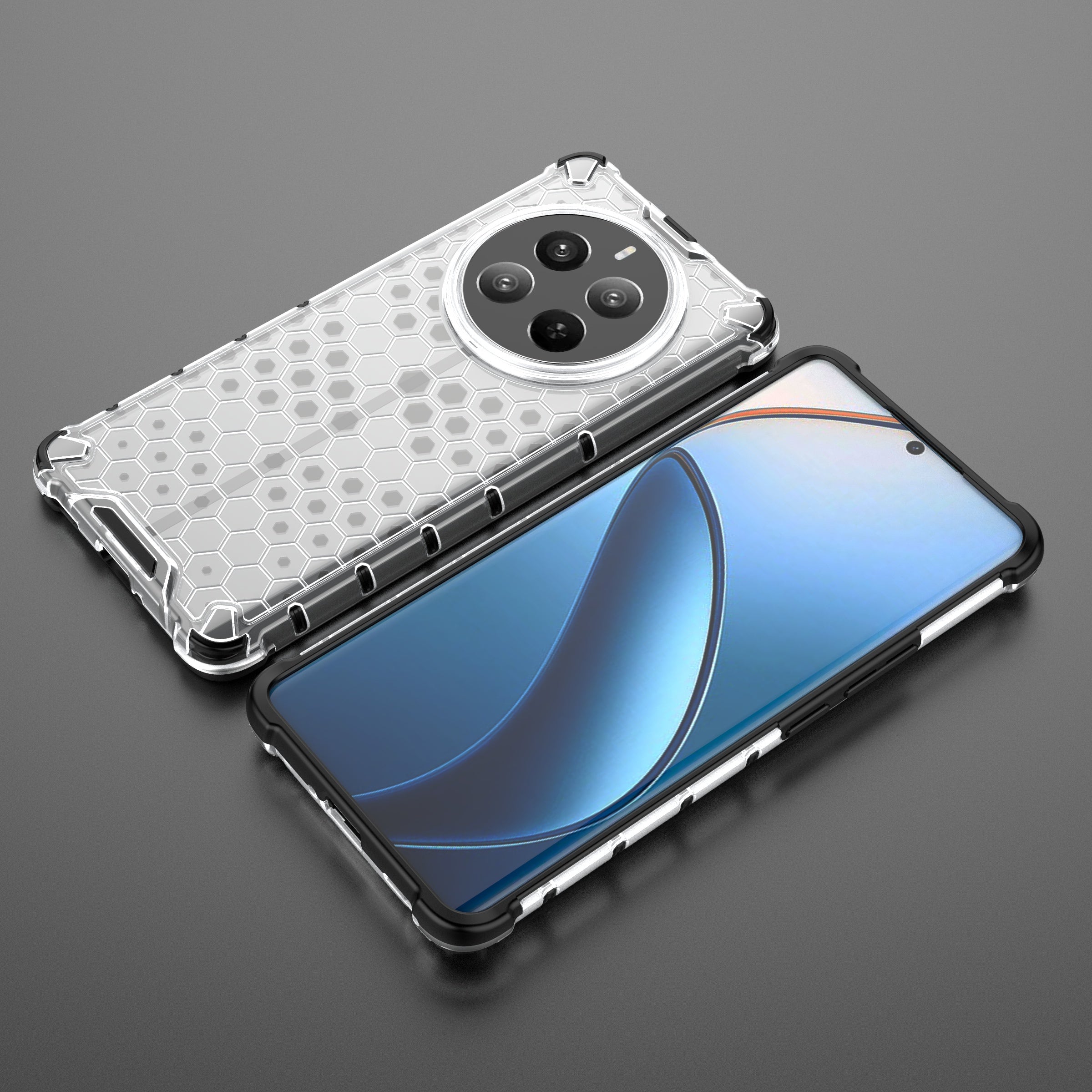 For Realme 12 Pro 5G / 12 Pro+ 5G Case Honeycomb Design TPU+PC Smart Phone Cover