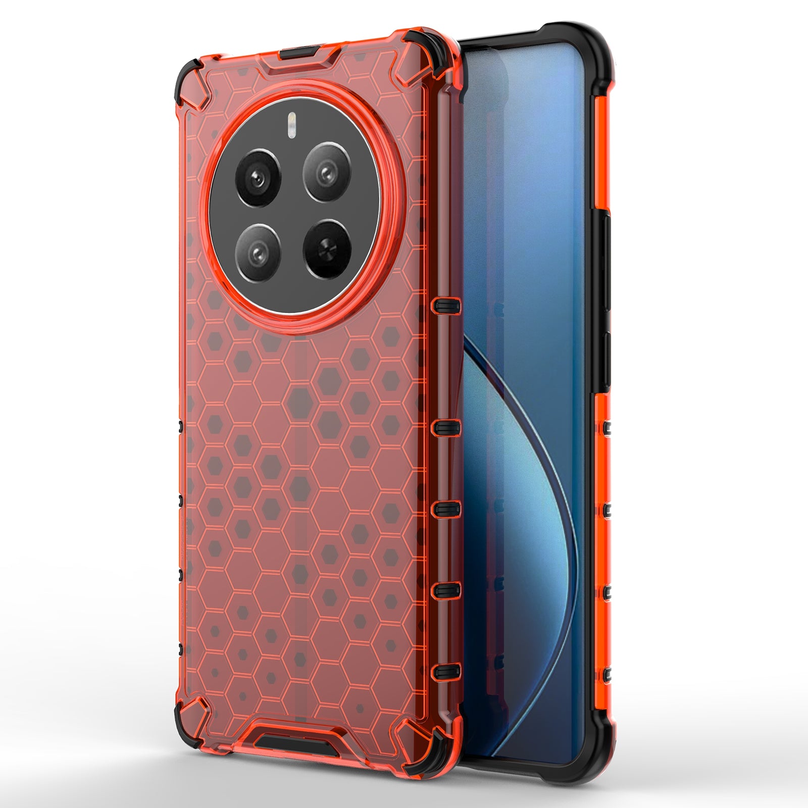 For Realme 12 Pro 5G / 12 Pro+ 5G Case Honeycomb Design TPU+PC Smart Phone Cover