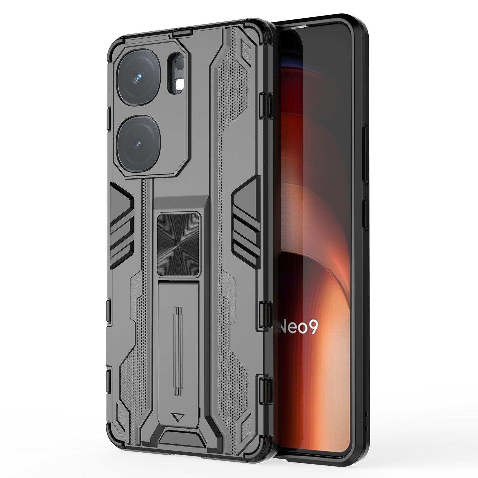 For vivo iQOO Neo9 5G Case Scratch-proof PC + TPU Kickstand Cell Phone Cover