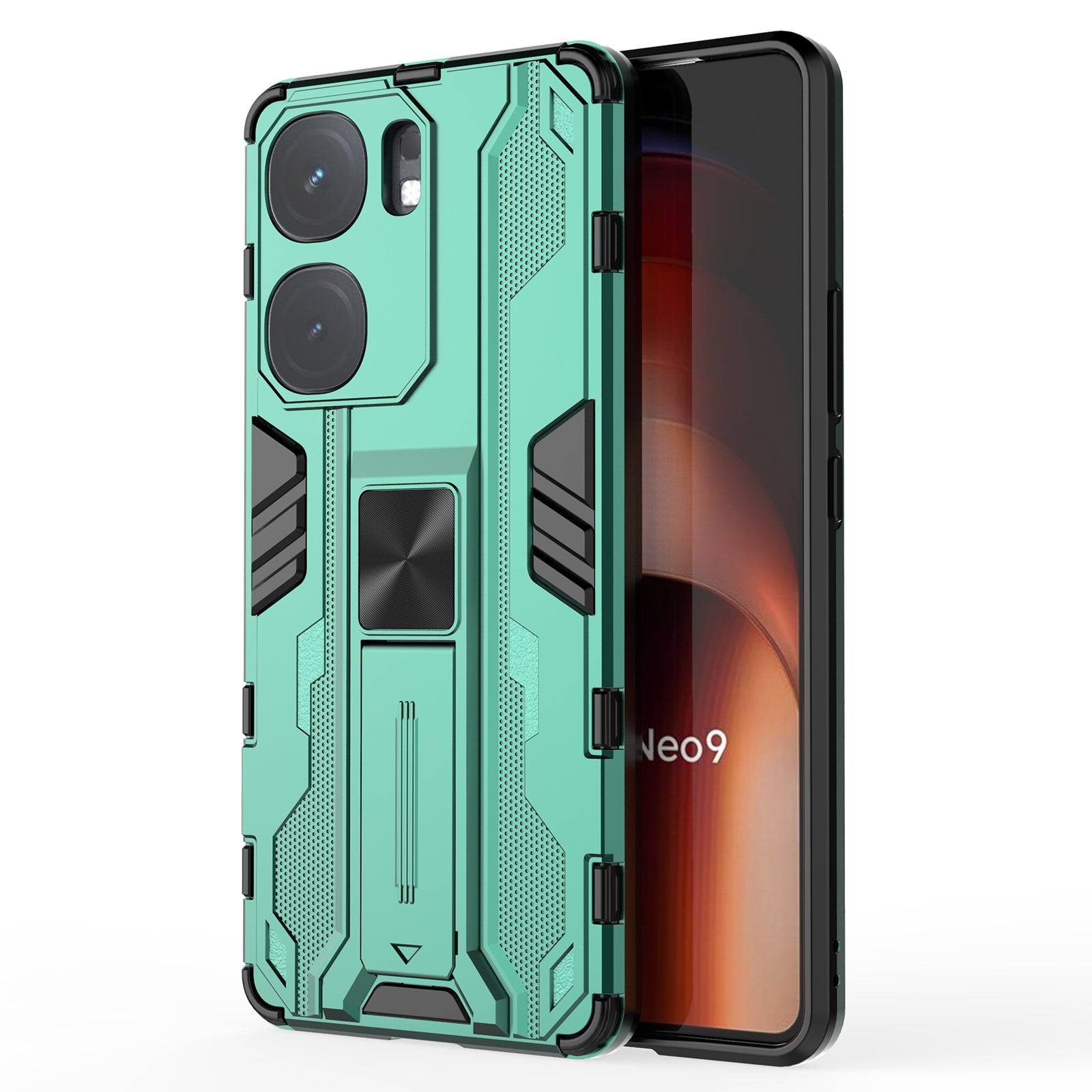 For vivo iQOO Neo9 5G Case Scratch-proof PC + TPU Kickstand Cell Phone Cover