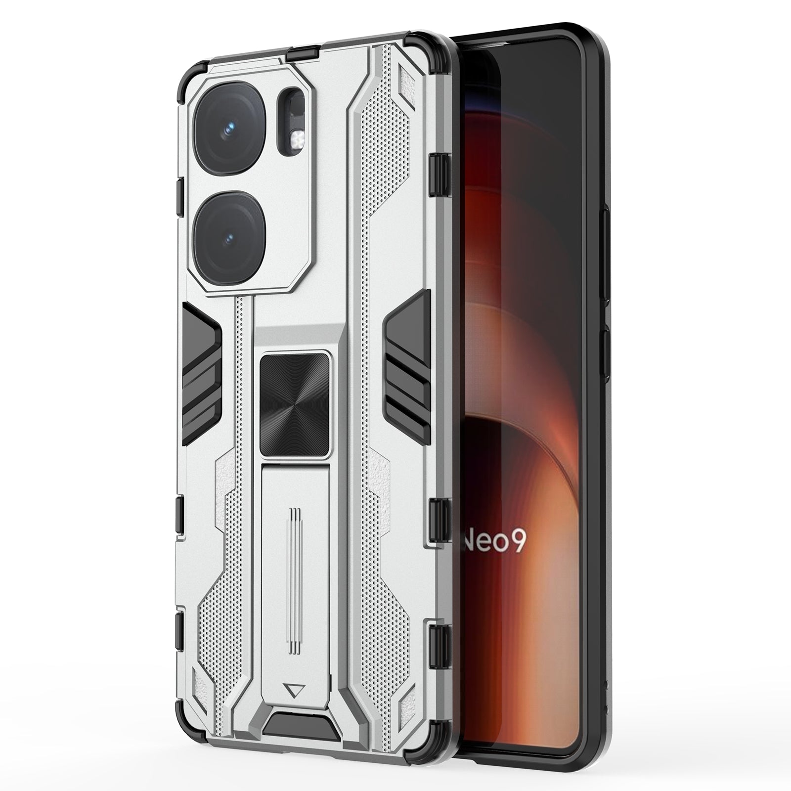 For vivo iQOO Neo9 5G Case Scratch-proof PC + TPU Kickstand Cell Phone Cover