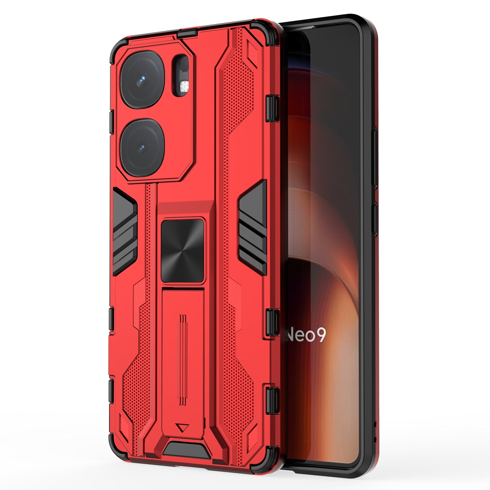 For vivo iQOO Neo9 5G Case Scratch-proof PC + TPU Kickstand Cell Phone Cover