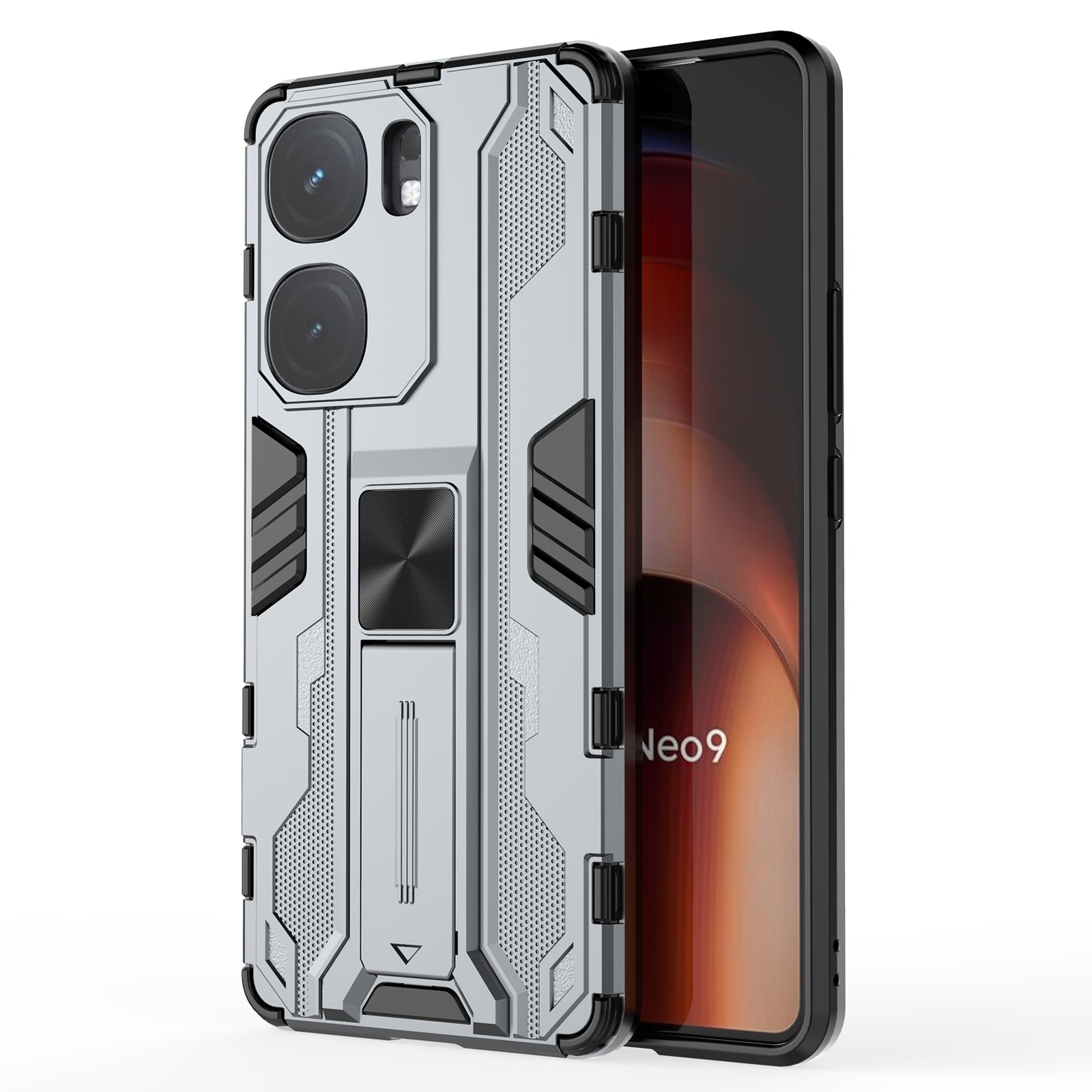 For vivo iQOO Neo9 5G Case Scratch-proof PC + TPU Kickstand Cell Phone Cover