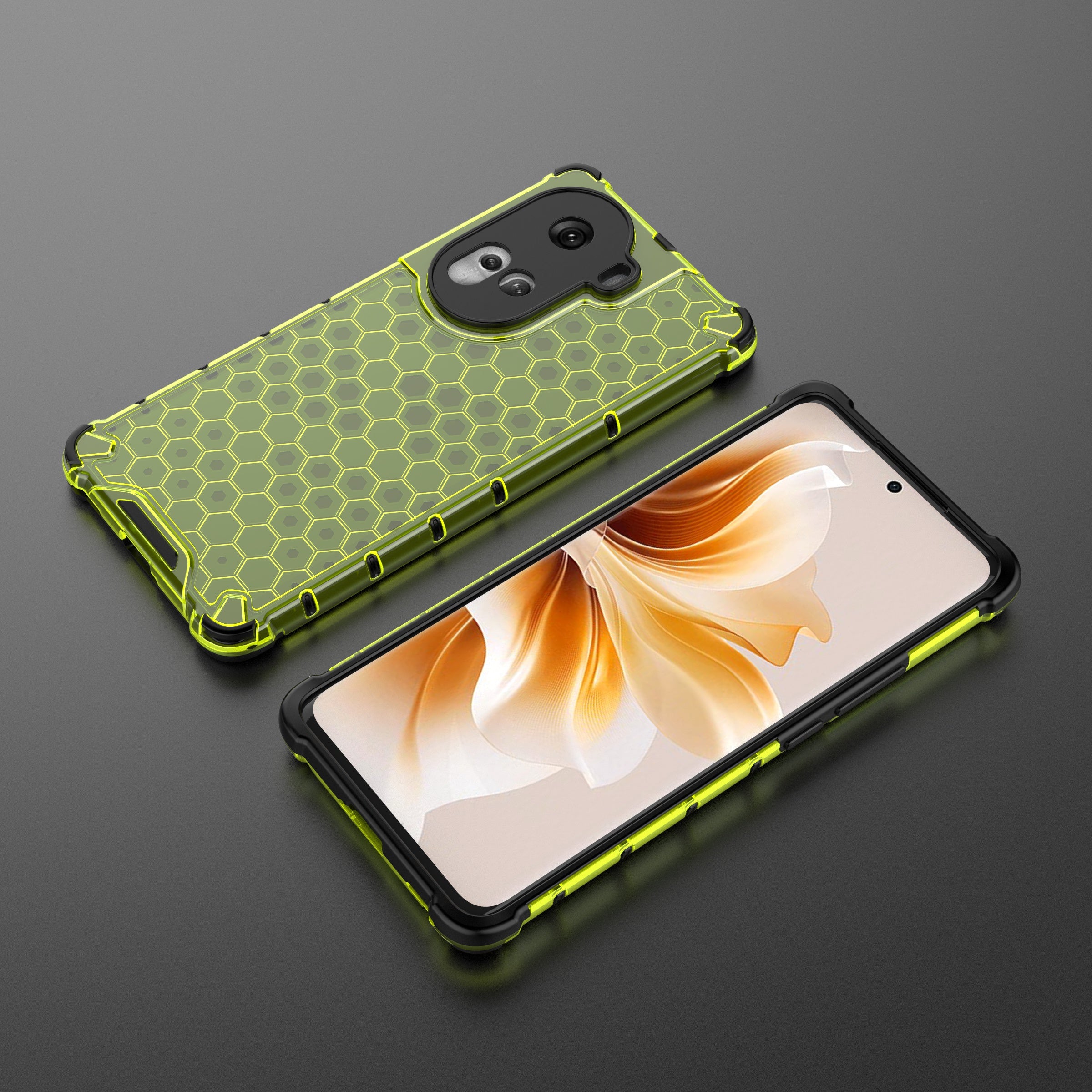 For Oppo Reno11 5G (Global) Cell Phone Case Scratch-proof Honeycomb Design Cover