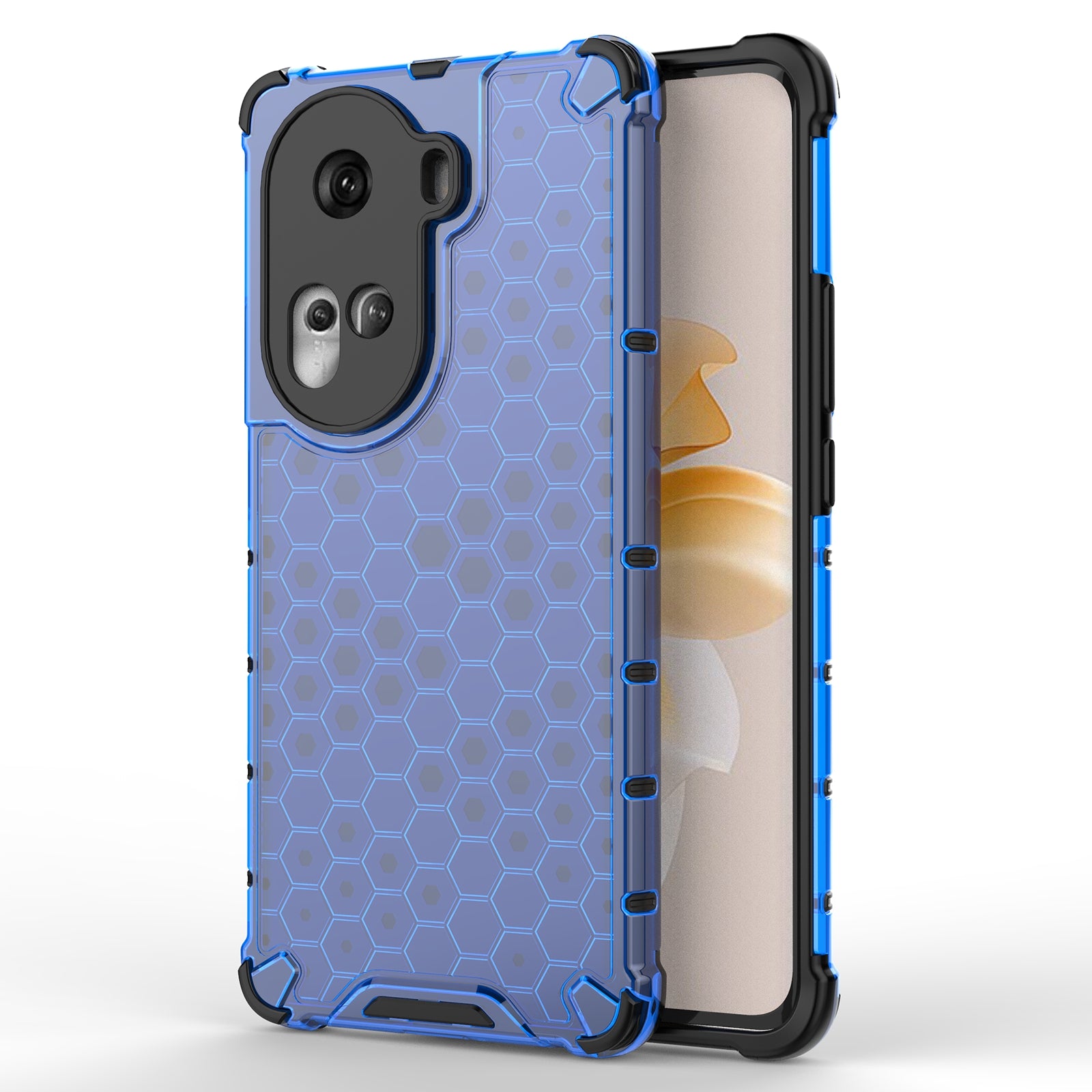 For Oppo Reno11 5G (Global) Cell Phone Case Scratch-proof Honeycomb Design Cover