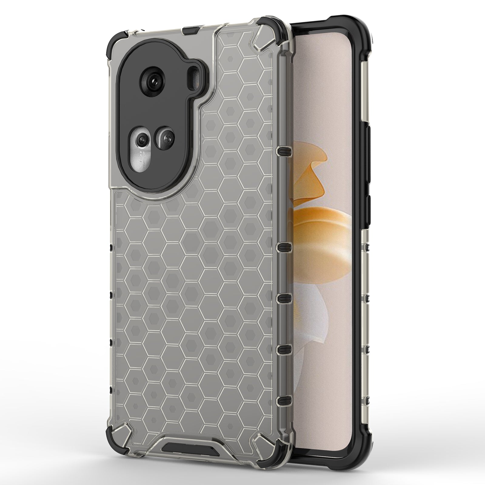 For Oppo Reno11 5G (Global) Cell Phone Case Scratch-proof Honeycomb Design Cover
