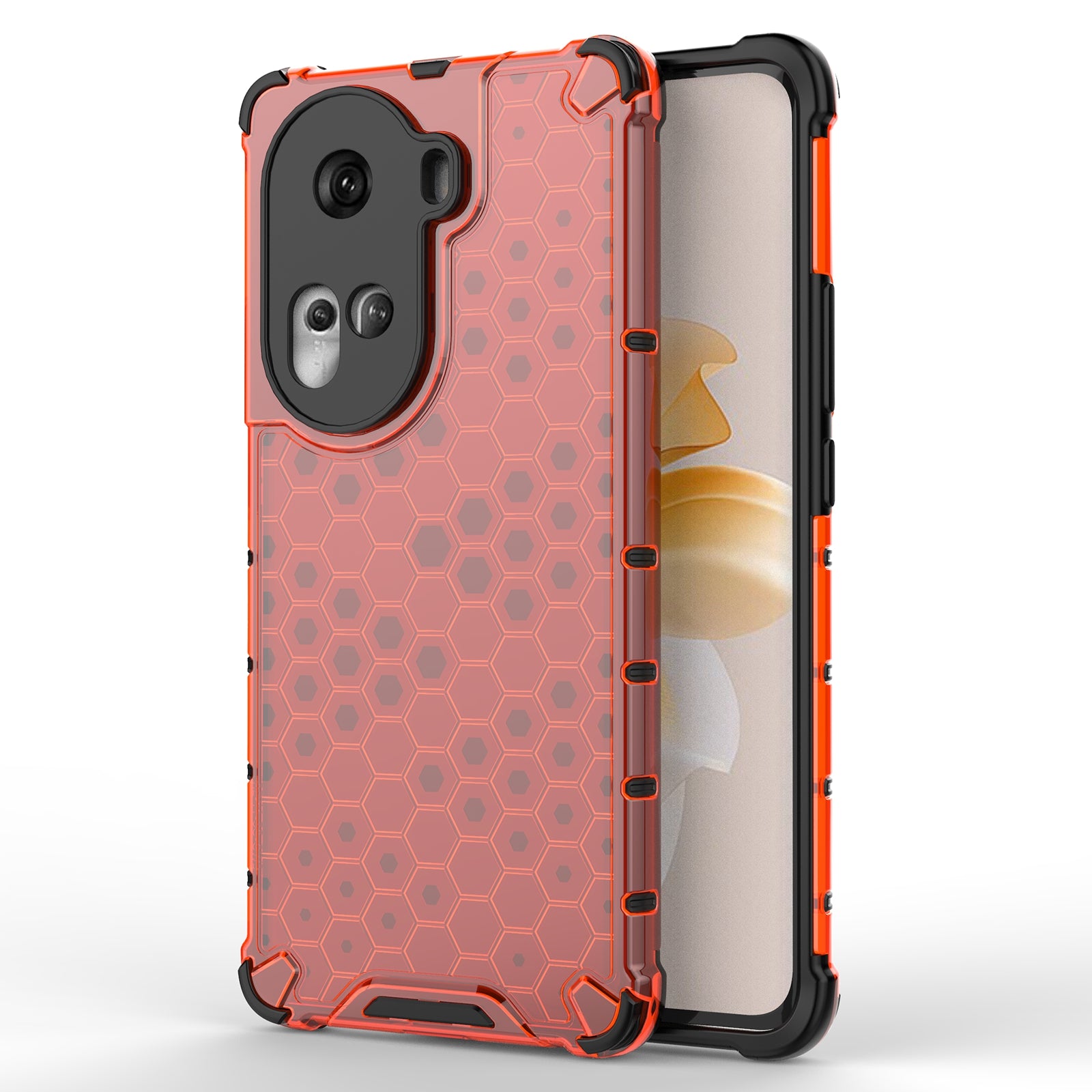 For Oppo Reno11 5G (Global) Cell Phone Case Scratch-proof Honeycomb Design Cover