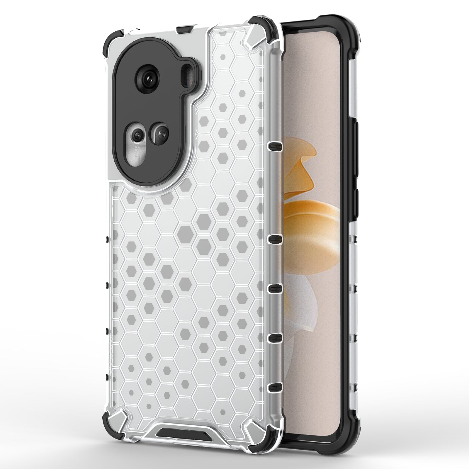 For Oppo Reno11 5G (Global) Cell Phone Case Scratch-proof Honeycomb Design Cover