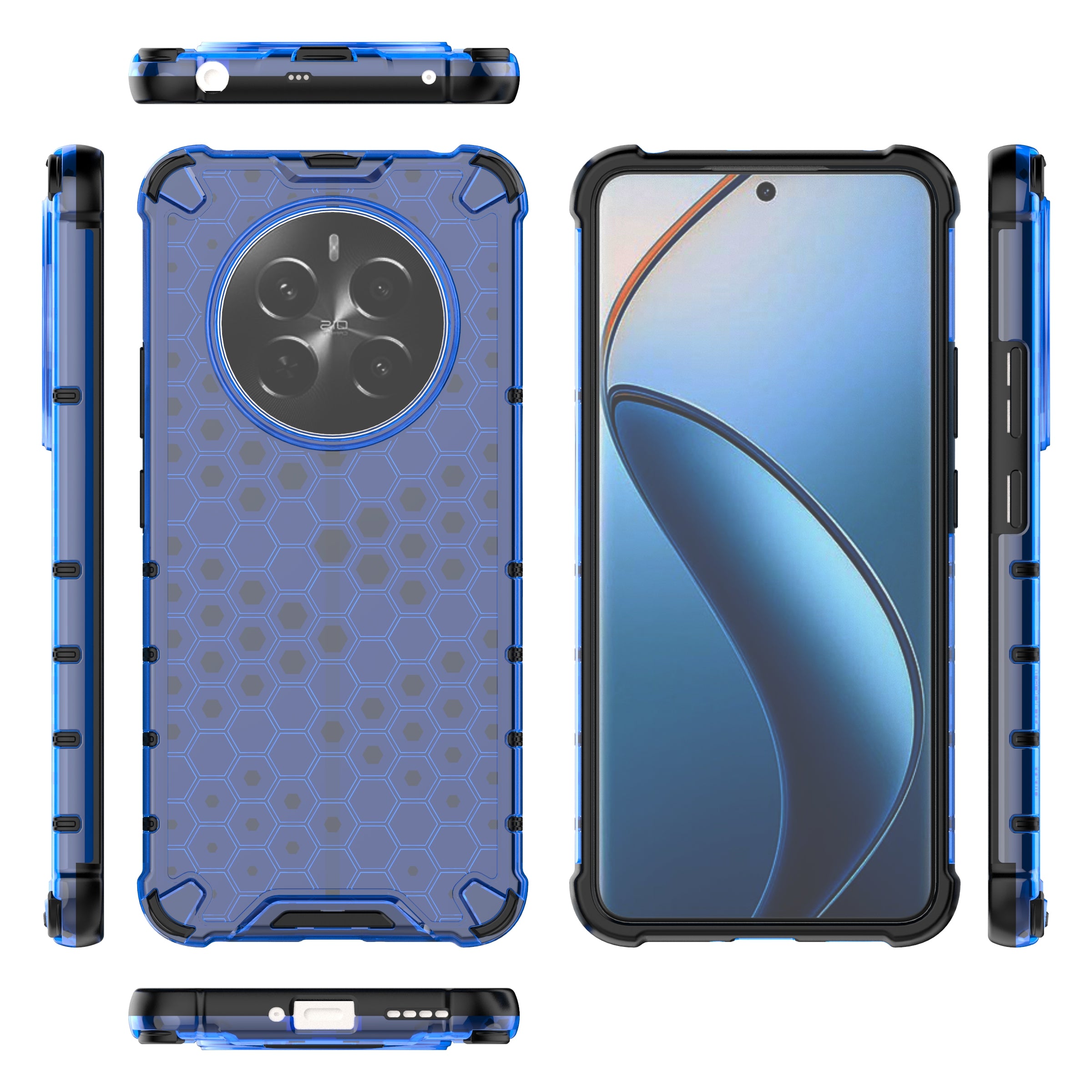 Realme 12+ 5G Case Four Corner Drop-proof PC+TPU Mobile Phone Cover