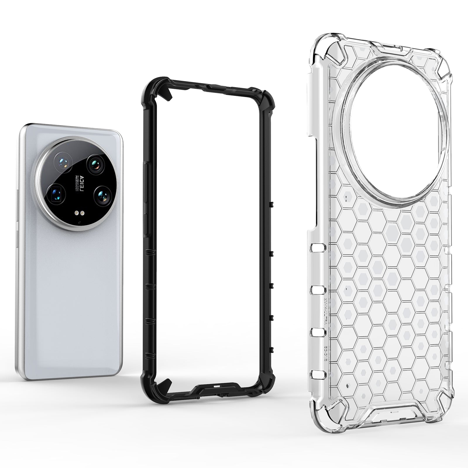 Phone Case for Xiaomi 14 Ultra Shell PC + TPU Hybrid Honeycomb Design Cover