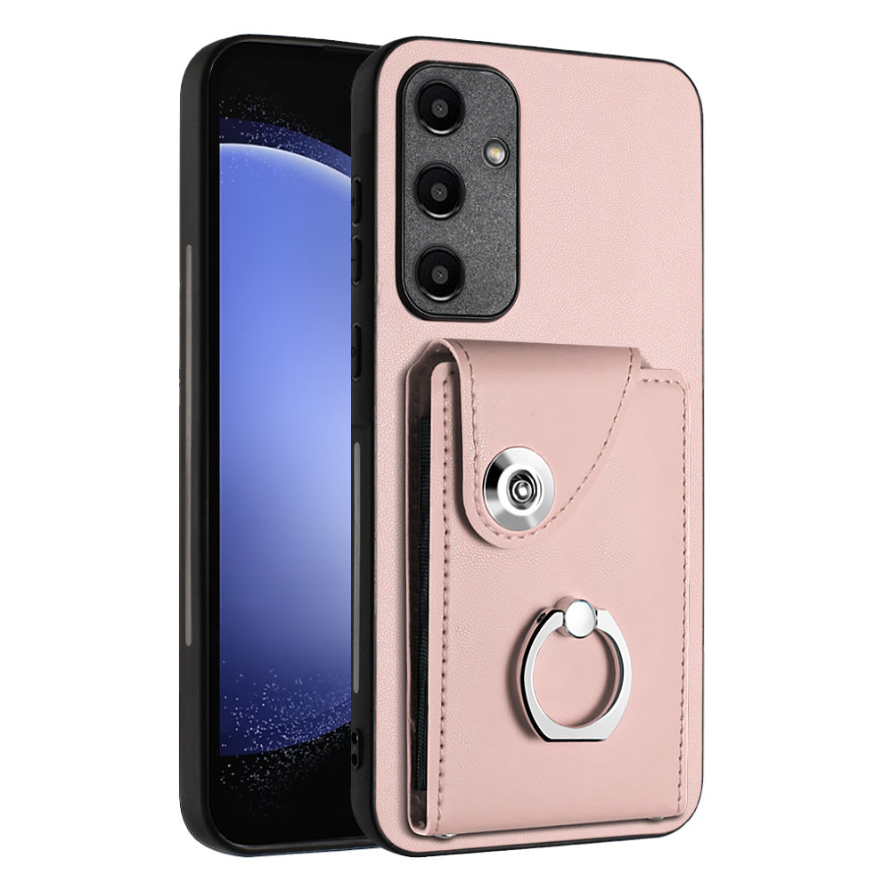 YB Leather Coating Series-7 for Samsung Galaxy A55 5G Shockproof Phone Case with Ring Kickstand