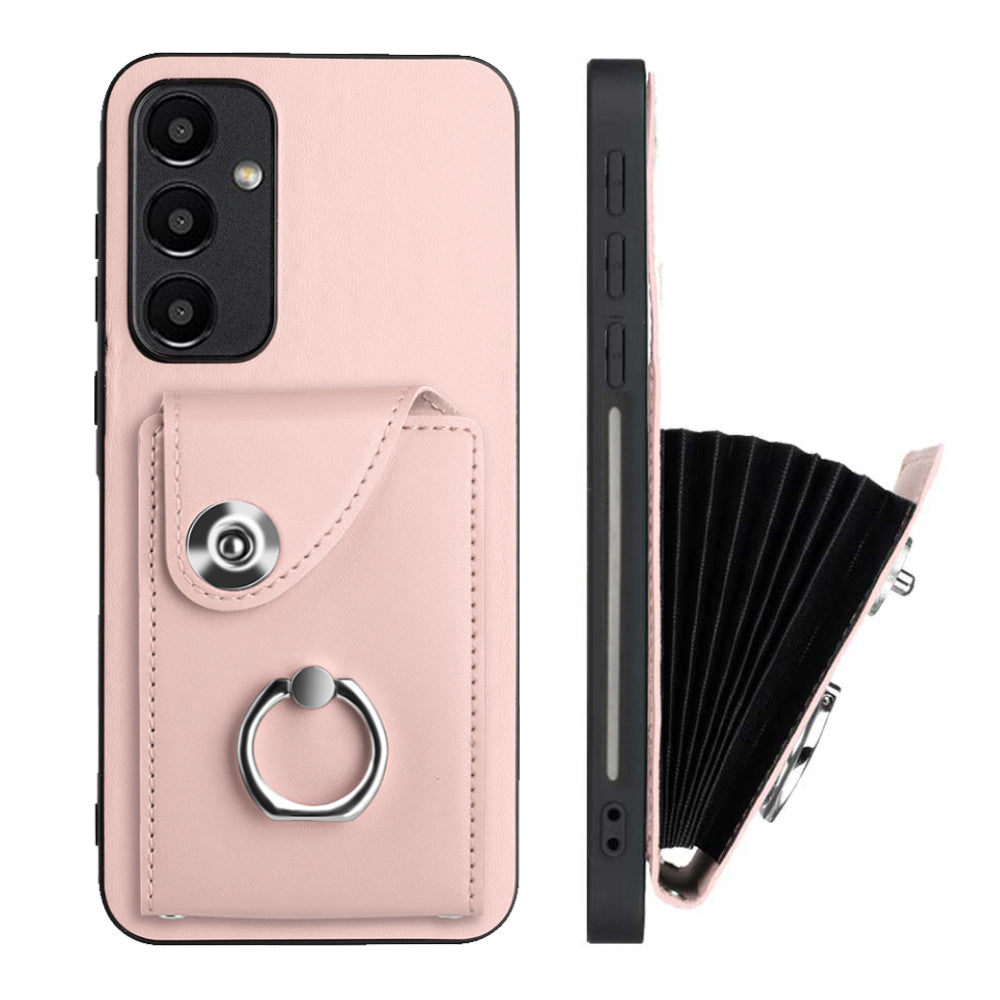YB Leather Coating Series-7 for Samsung Galaxy A55 5G Shockproof Phone Case with Ring Kickstand