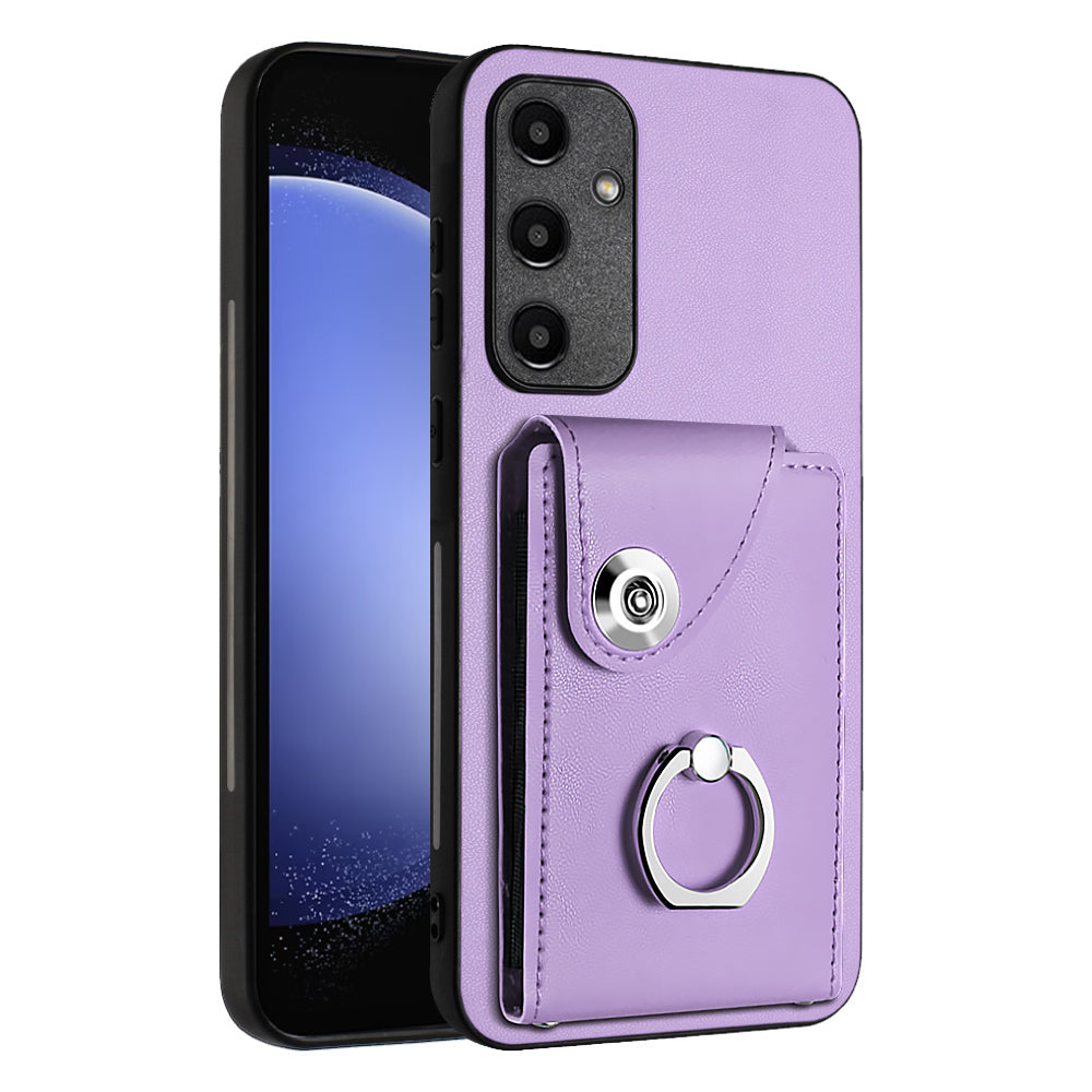 YB Leather Coating Series-7 for Samsung Galaxy A55 5G Shockproof Phone Case with Ring Kickstand