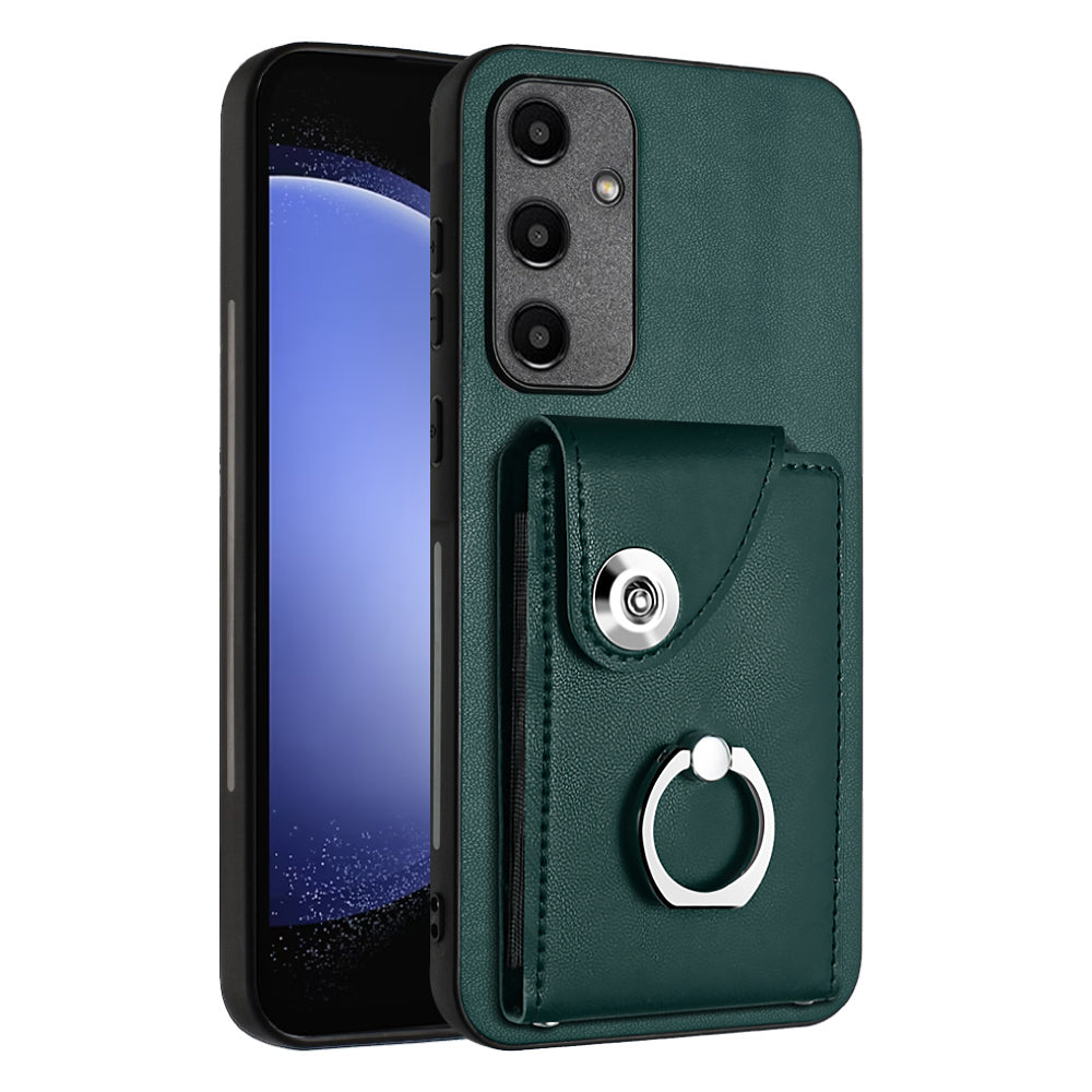 YB Leather Coating Series-7 for Samsung Galaxy A55 5G Shockproof Phone Case with Ring Kickstand