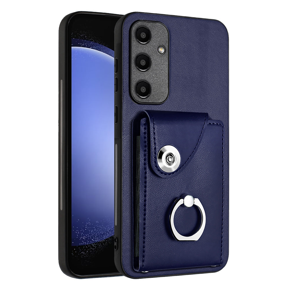 YB Leather Coating Series-7 for Samsung Galaxy A55 5G Shockproof Phone Case with Ring Kickstand