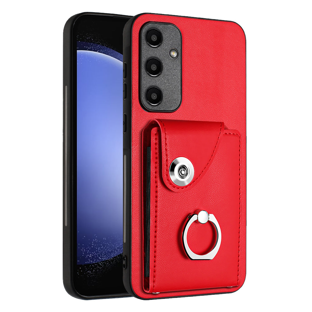 YB Leather Coating Series-7 for Samsung Galaxy A55 5G Shockproof Phone Case with Ring Kickstand