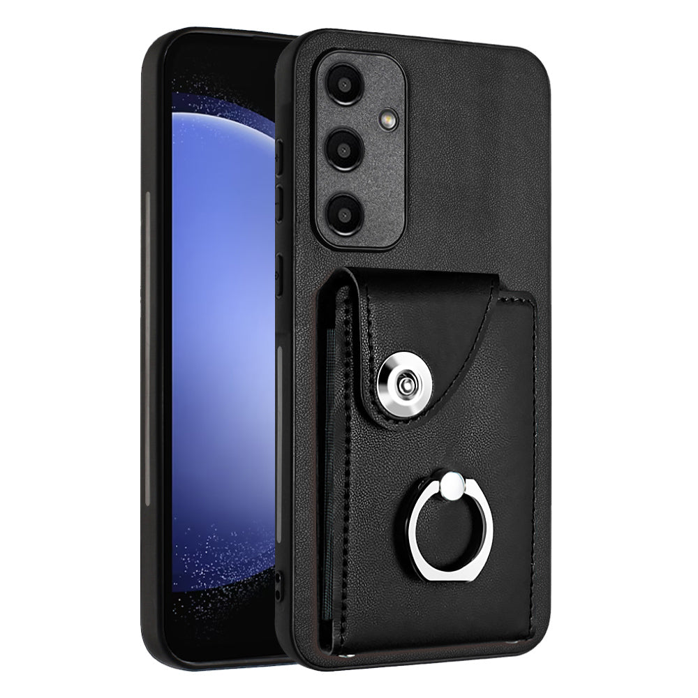 YB Leather Coating Series-7 for Samsung Galaxy A55 5G Shockproof Phone Case with Ring Kickstand