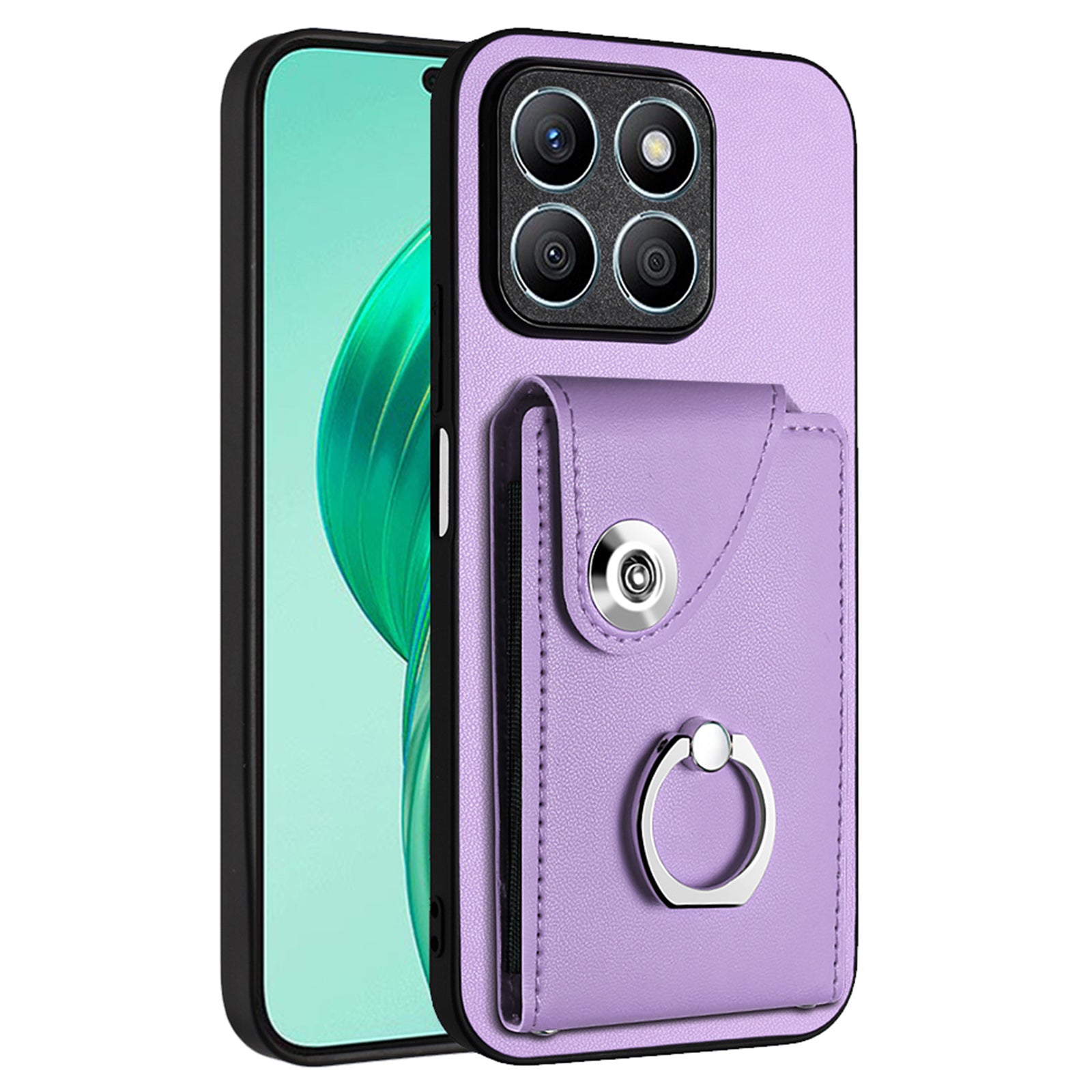 YB Leather Coating Series-7 for Honor X8b 4G Case Leather+TPU Phone Shell with 6 Card Slots