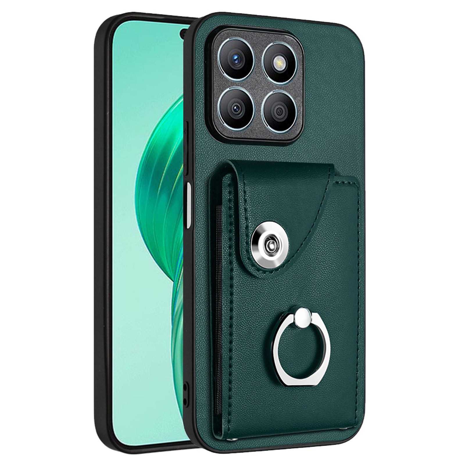 YB Leather Coating Series-7 for Honor X8b 4G Case Leather+TPU Phone Shell with 6 Card Slots