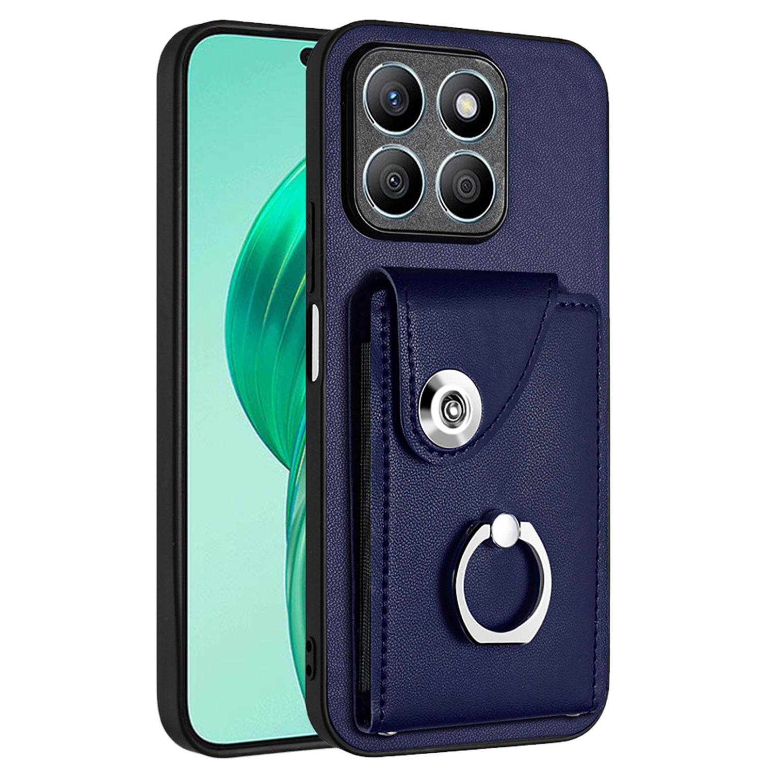 YB Leather Coating Series-7 for Honor X8b 4G Case Leather+TPU Phone Shell with 6 Card Slots