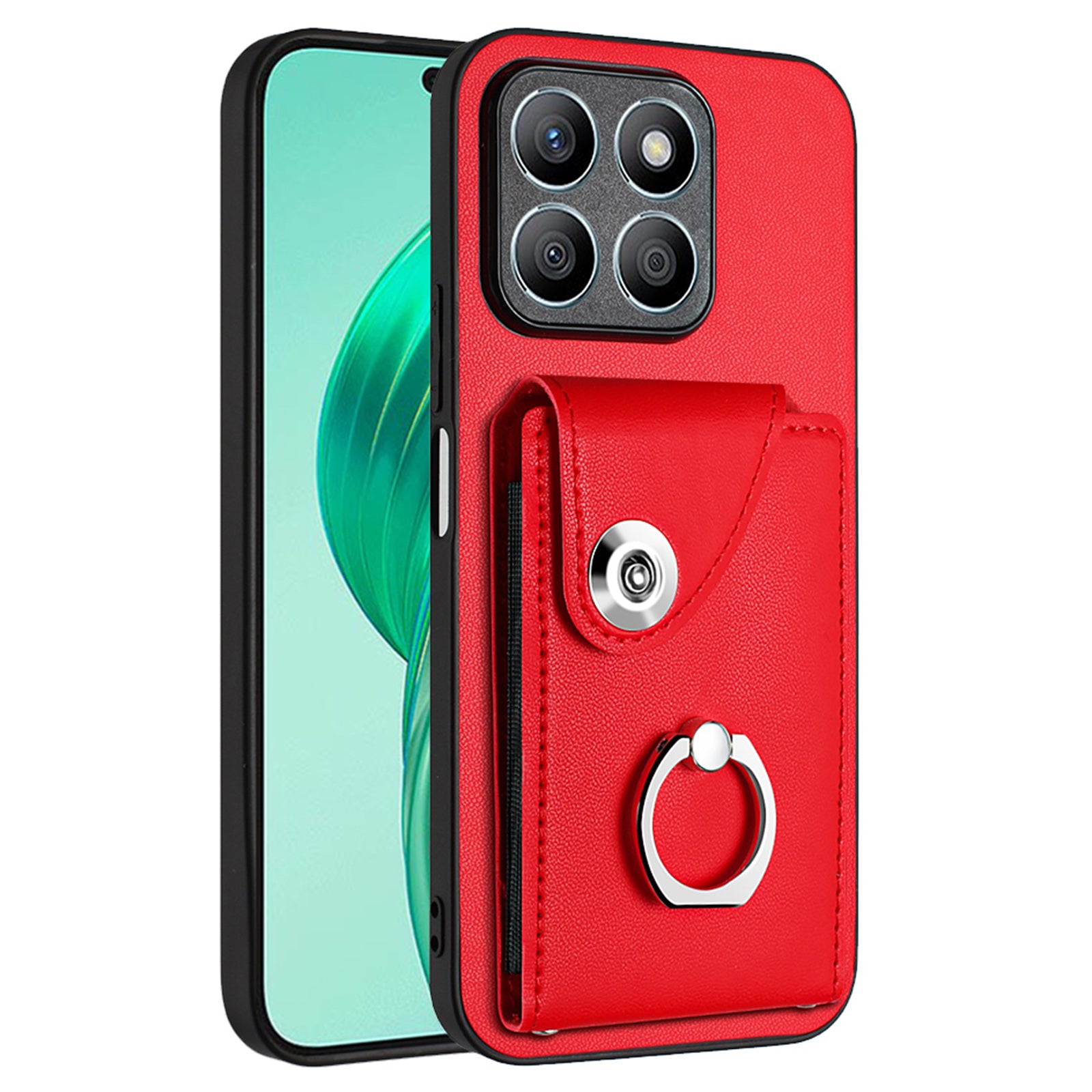 YB Leather Coating Series-7 for Honor X8b 4G Case Leather+TPU Phone Shell with 6 Card Slots