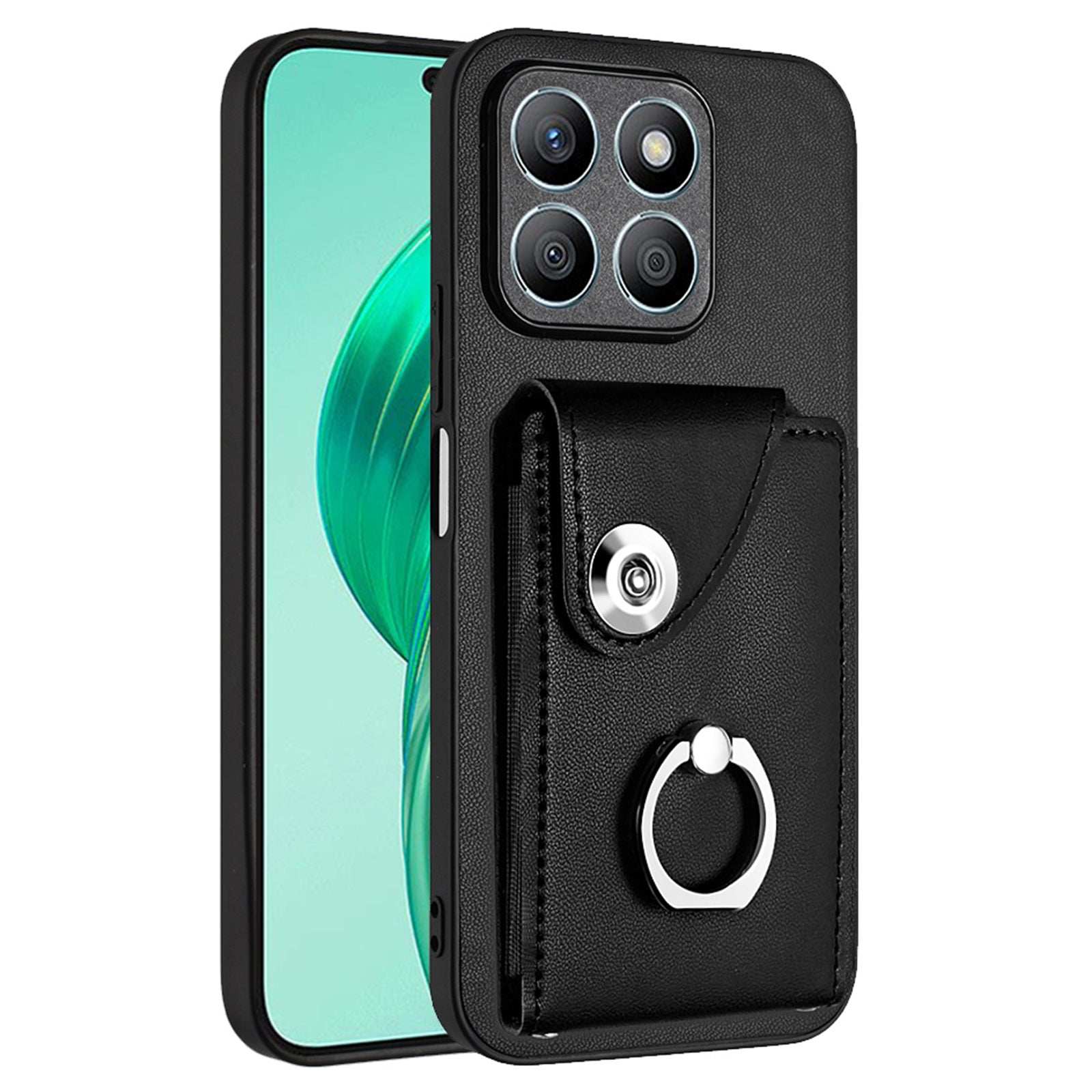 YB Leather Coating Series-7 for Honor X8b 4G Case Leather+TPU Phone Shell with 6 Card Slots