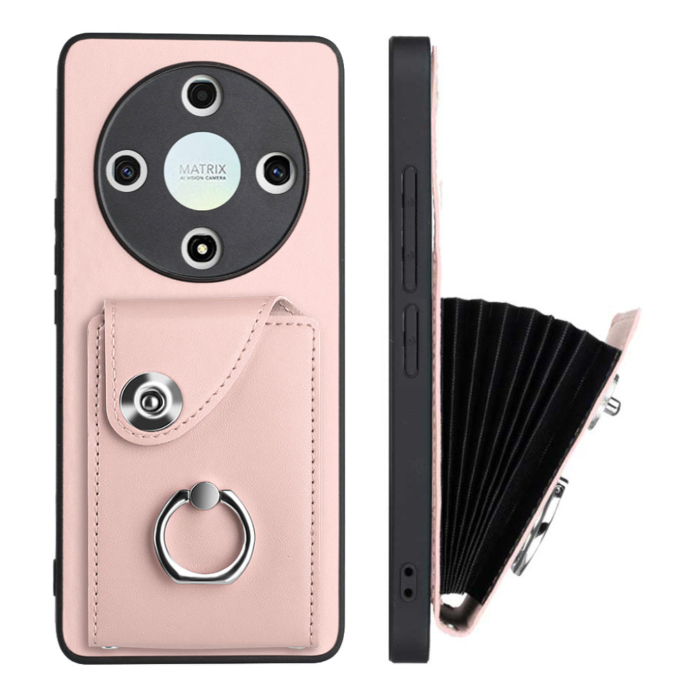 YB Leather Coating Series-7 for Honor X9b 5G / Magic6 Lite 5G Case Card Holder Protective Shell