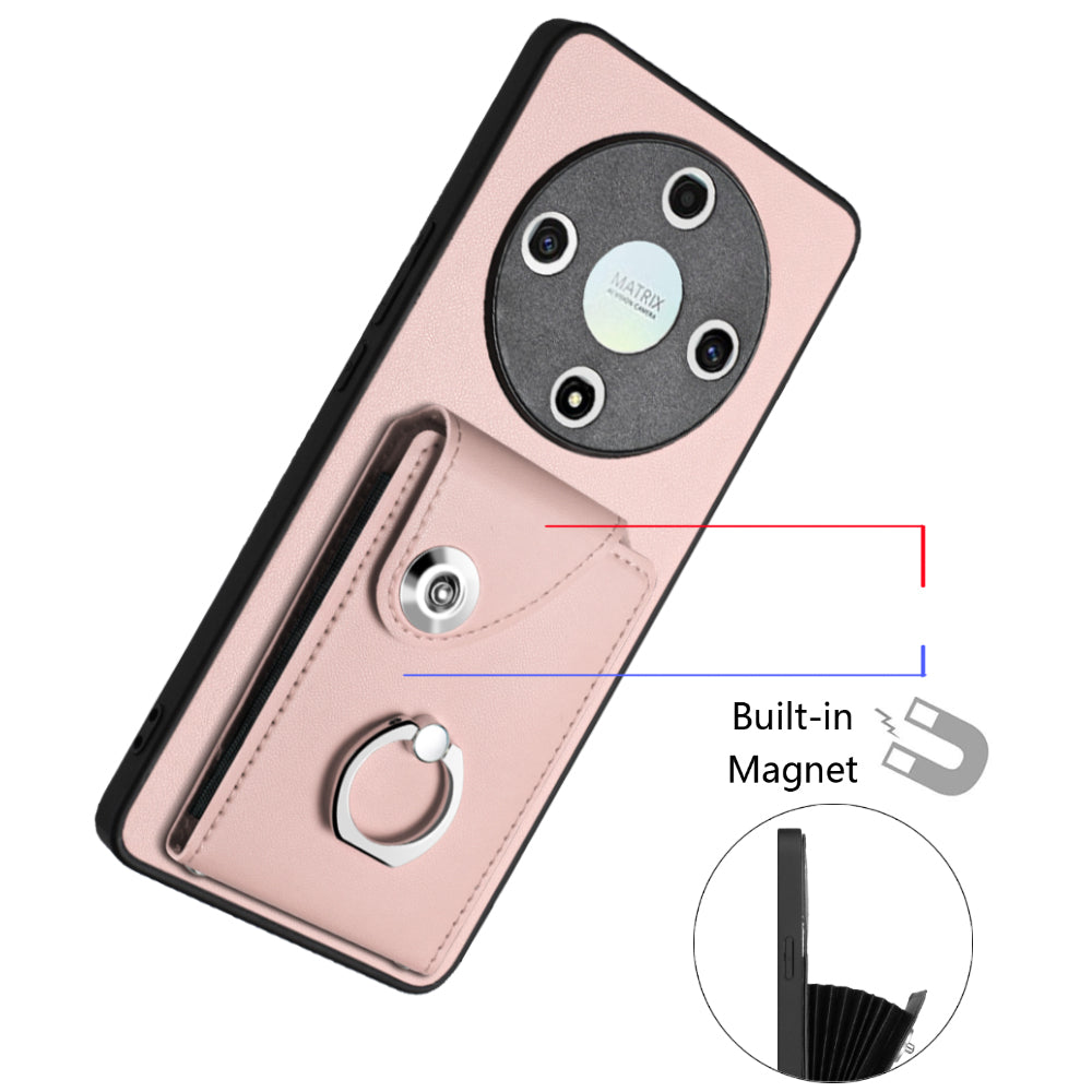 YB Leather Coating Series-7 for Honor X9b 5G / Magic6 Lite 5G Case Card Holder Protective Shell