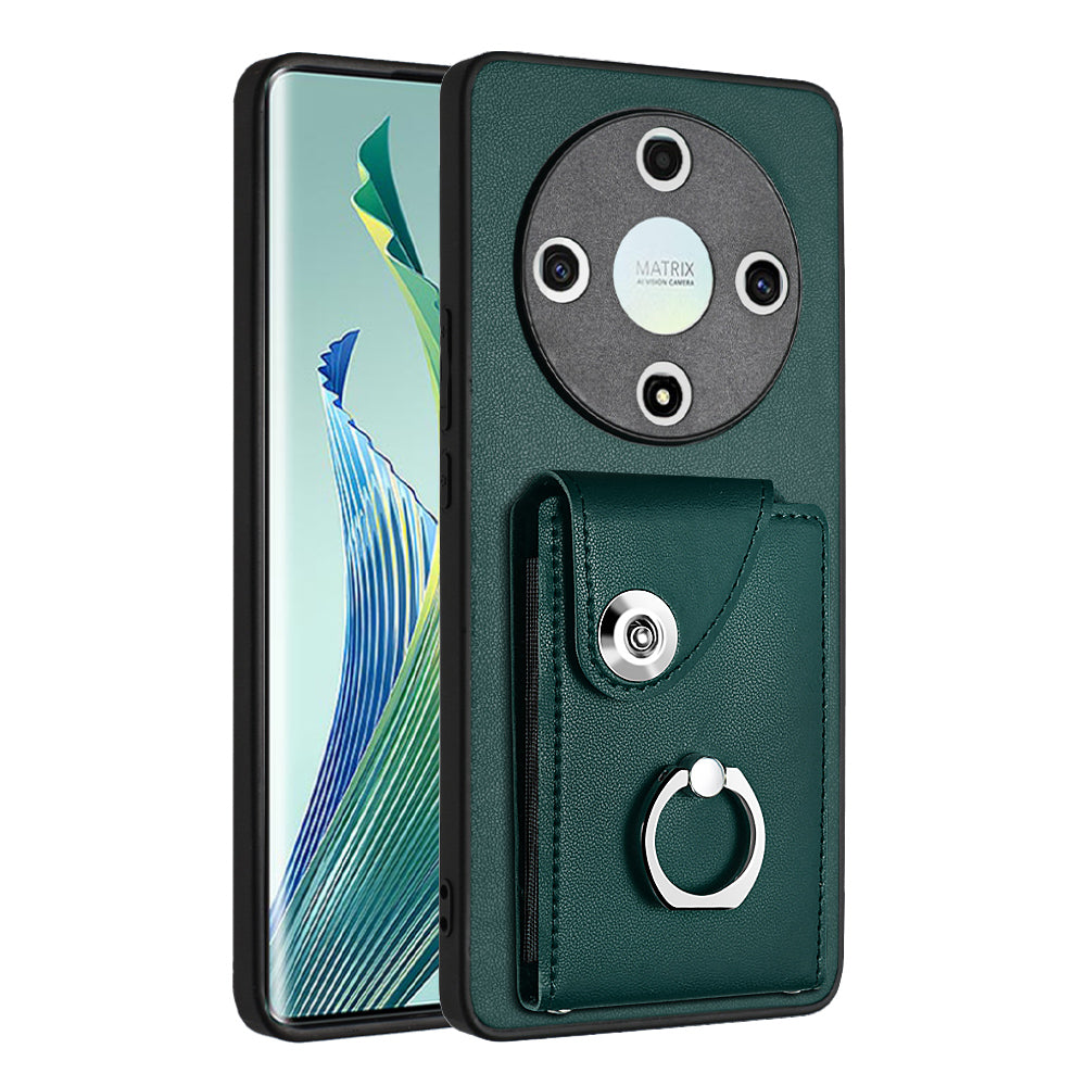 YB Leather Coating Series-7 for Honor X9b 5G / Magic6 Lite 5G Case Card Holder Protective Shell