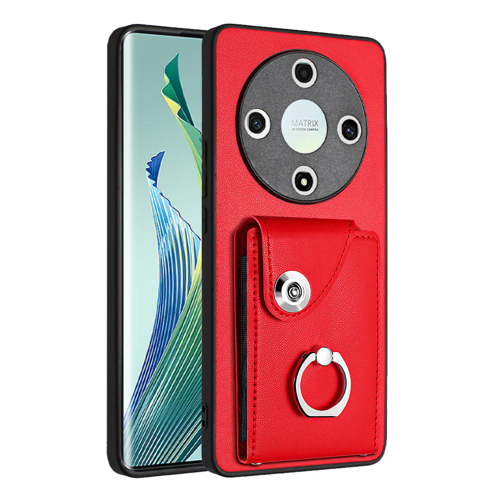 YB Leather Coating Series-7 for Honor X9b 5G / Magic6 Lite 5G Case Card Holder Protective Shell