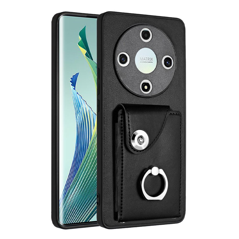 YB Leather Coating Series-7 for Honor X9b 5G / Magic6 Lite 5G Case Card Holder Protective Shell