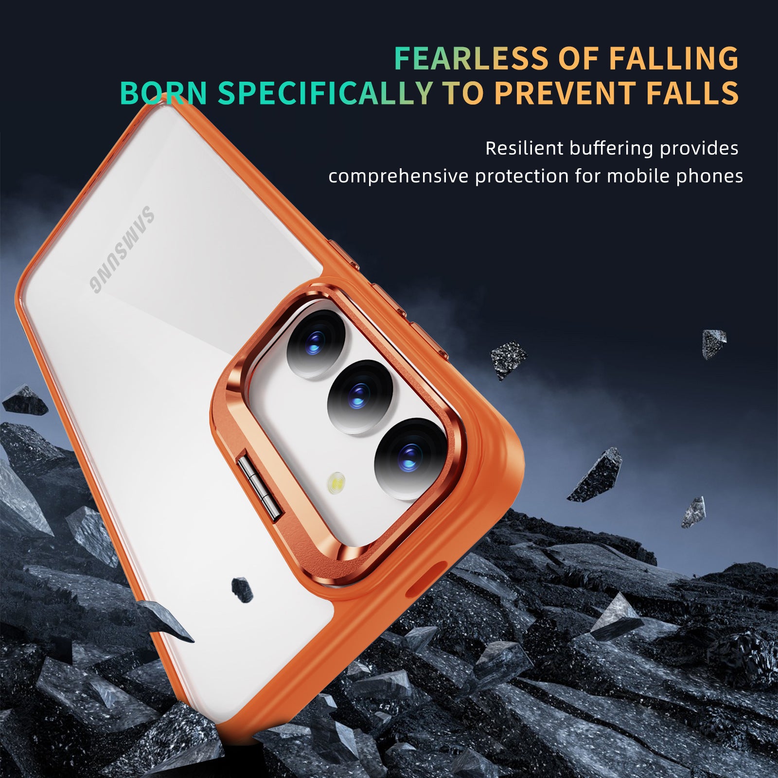 For Samsung Galaxy S24 Case TPU+Acrylic Kickstand Anti-Drop Phone Cover