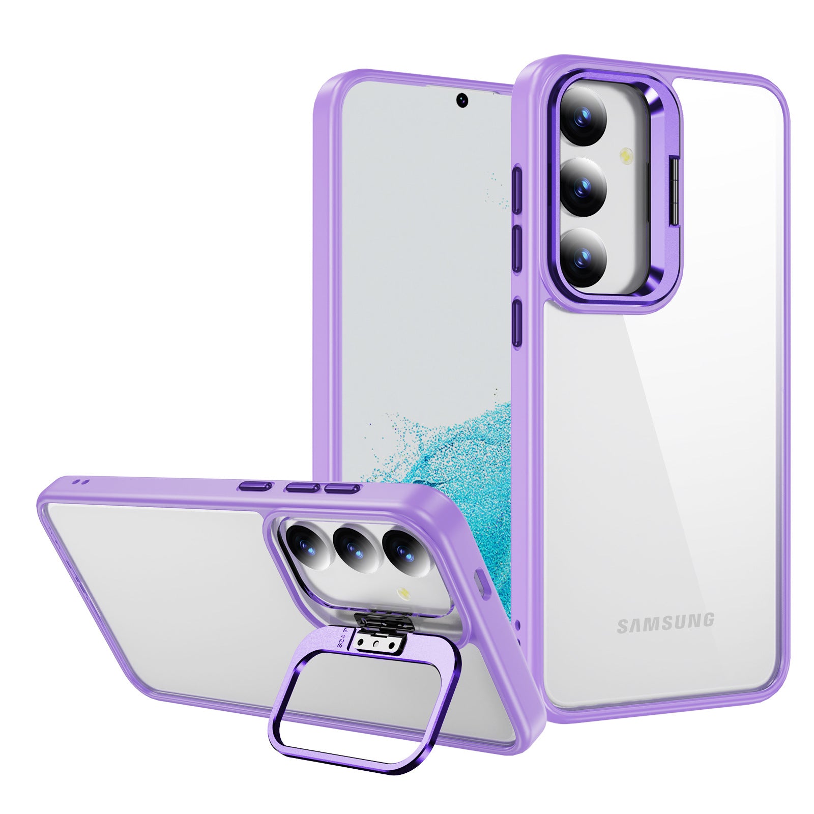 For Samsung Galaxy S24 Case TPU+Acrylic Kickstand Anti-Drop Phone Cover