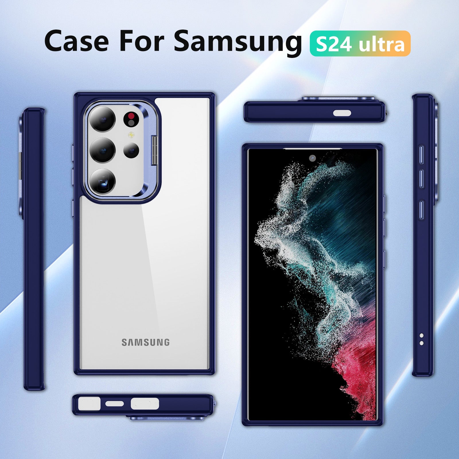 For Samsung Galaxy S24 Ultra Case Camera Frame Hybrid TPU+Acrylic Phone Cover