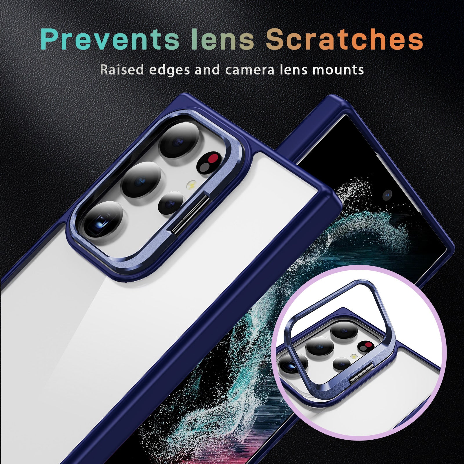 For Samsung Galaxy S24 Ultra Case Camera Frame Hybrid TPU+Acrylic Phone Cover