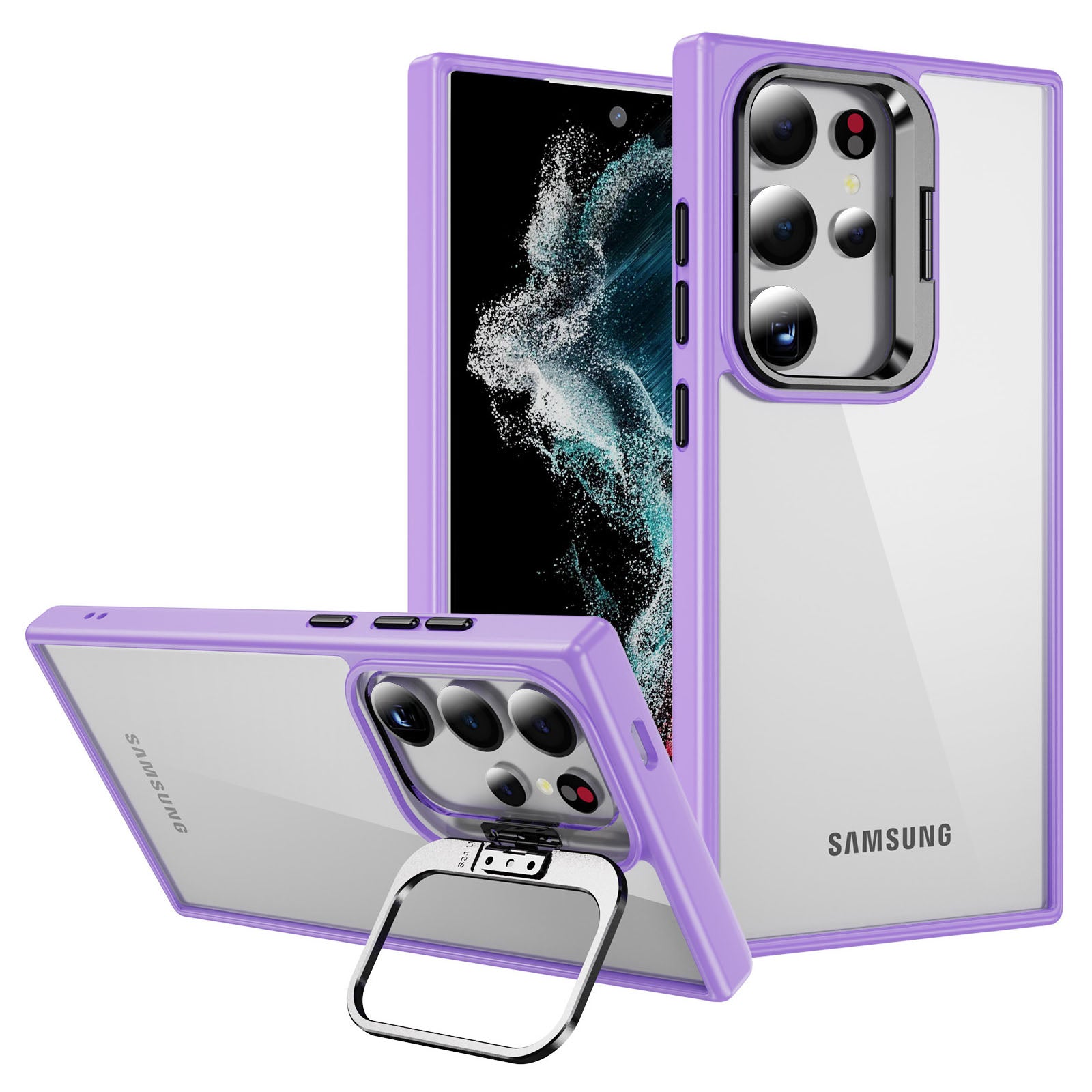 For Samsung Galaxy S24 Ultra Case Camera Frame Hybrid TPU+Acrylic Phone Cover