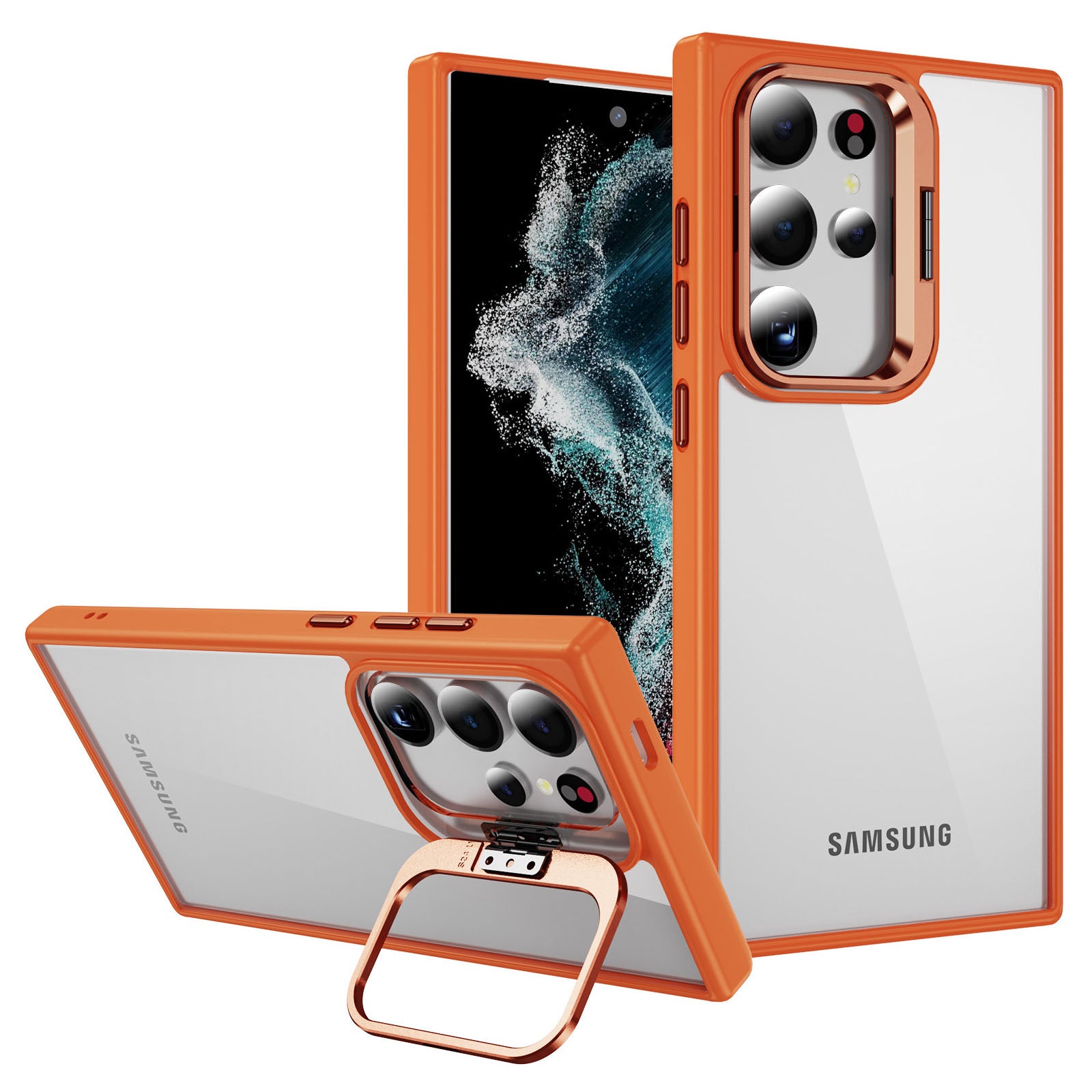 For Samsung Galaxy S24 Ultra Case Camera Frame Hybrid TPU+Acrylic Phone Cover